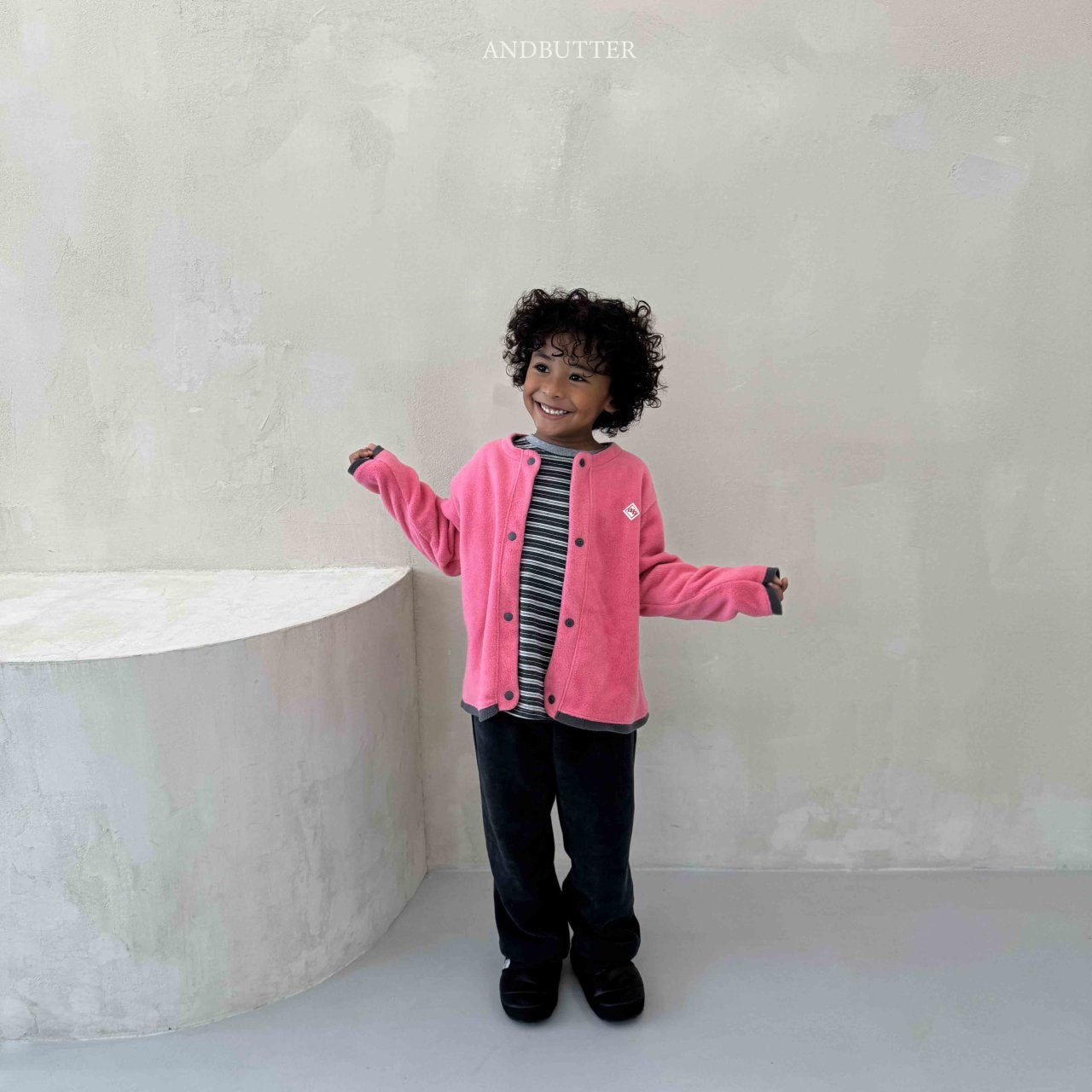 《予約》Fleece Mix Cardigan / andbutter