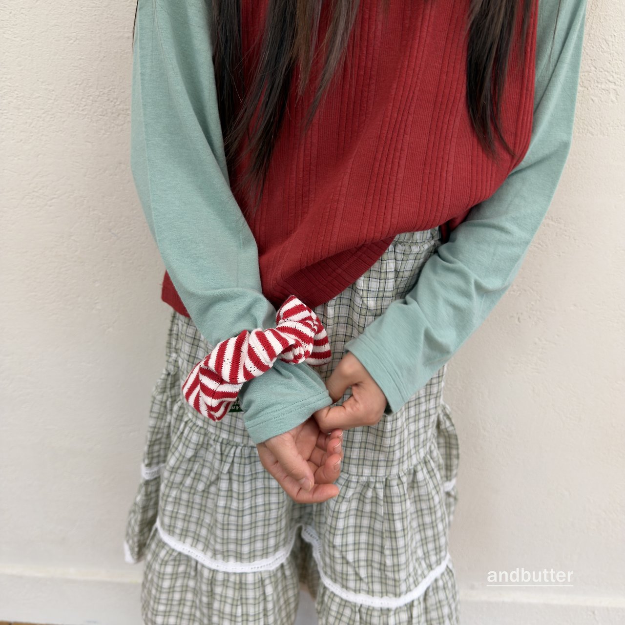 《予約》Tommy Stripe Scrunchie / ANDBUTTER