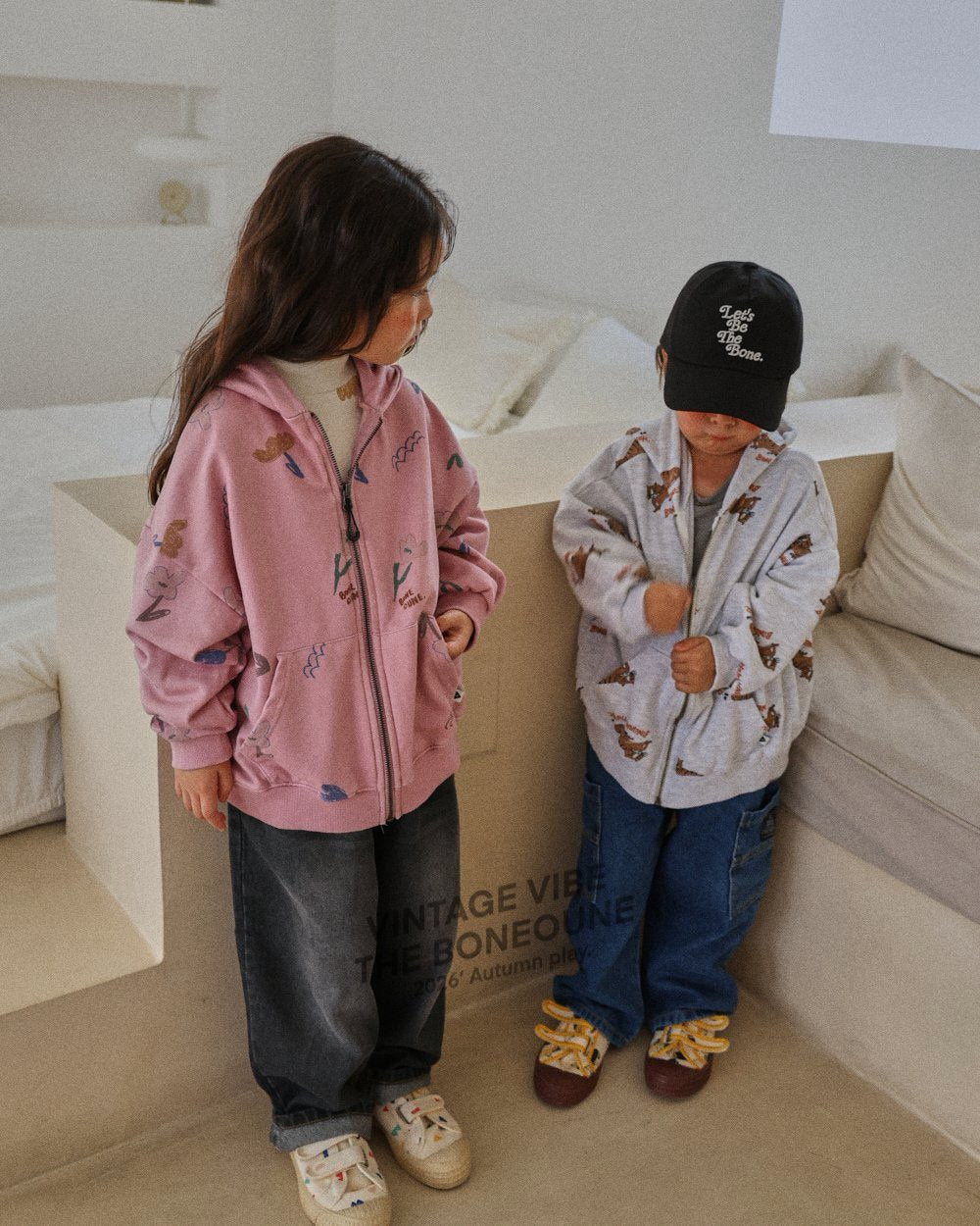《予約》Flower Print Pigment Hoodie / BONEOUNE
