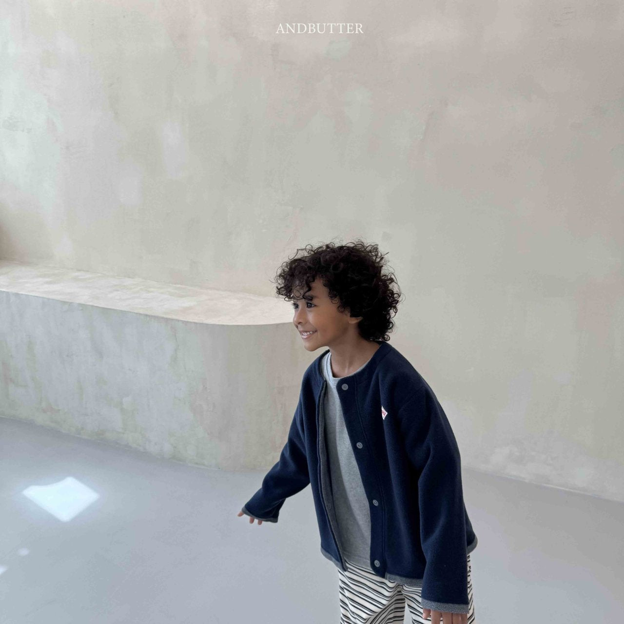 《予約》Fleece Mix Cardigan / andbutter