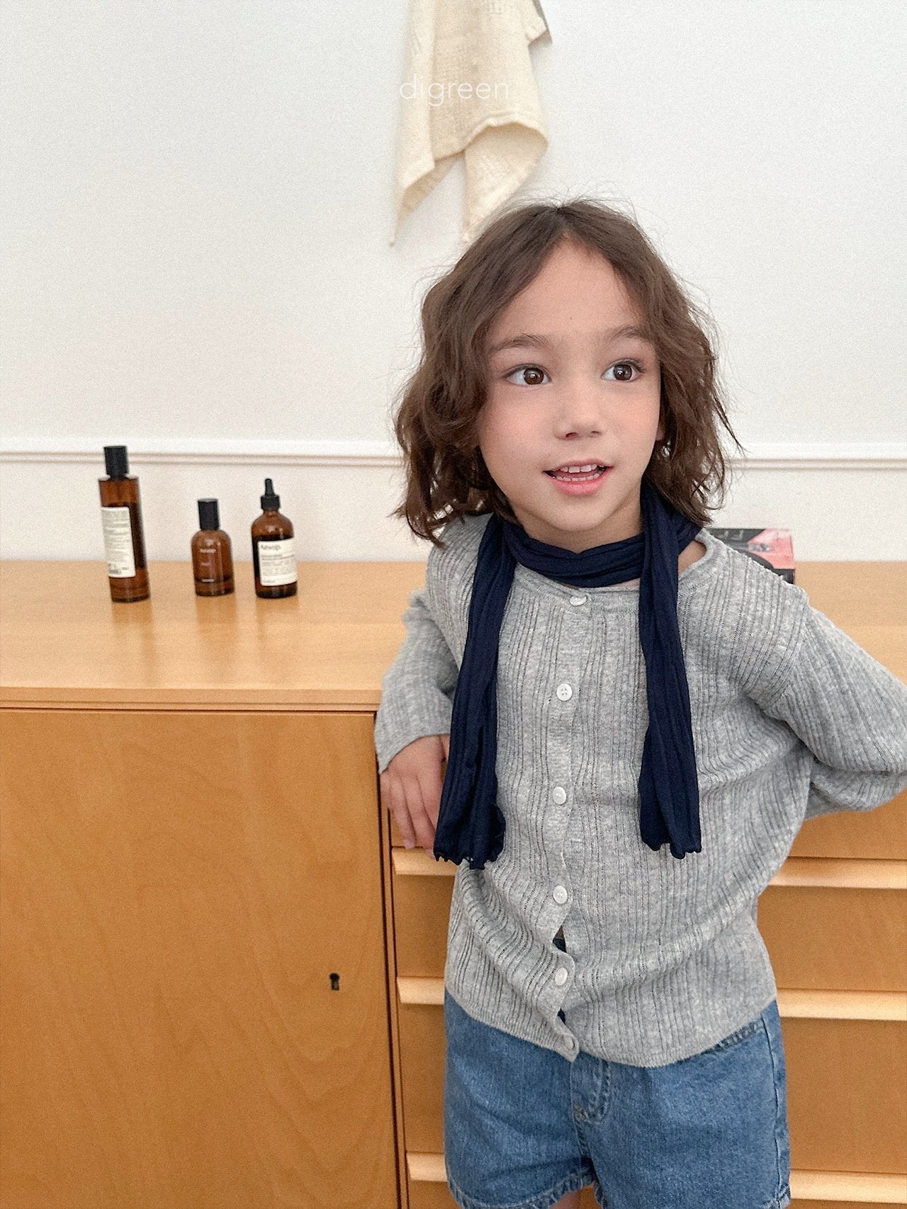 《予約》Wiggly Rib Cardigan (kids) / digreen