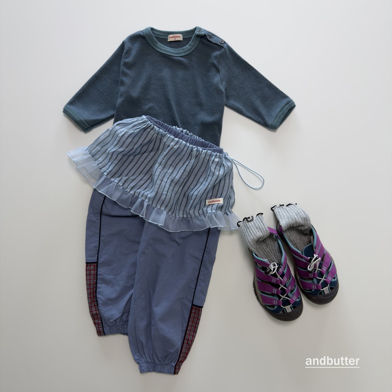 《予約》String Stripe Skirt / ANDBUTTER