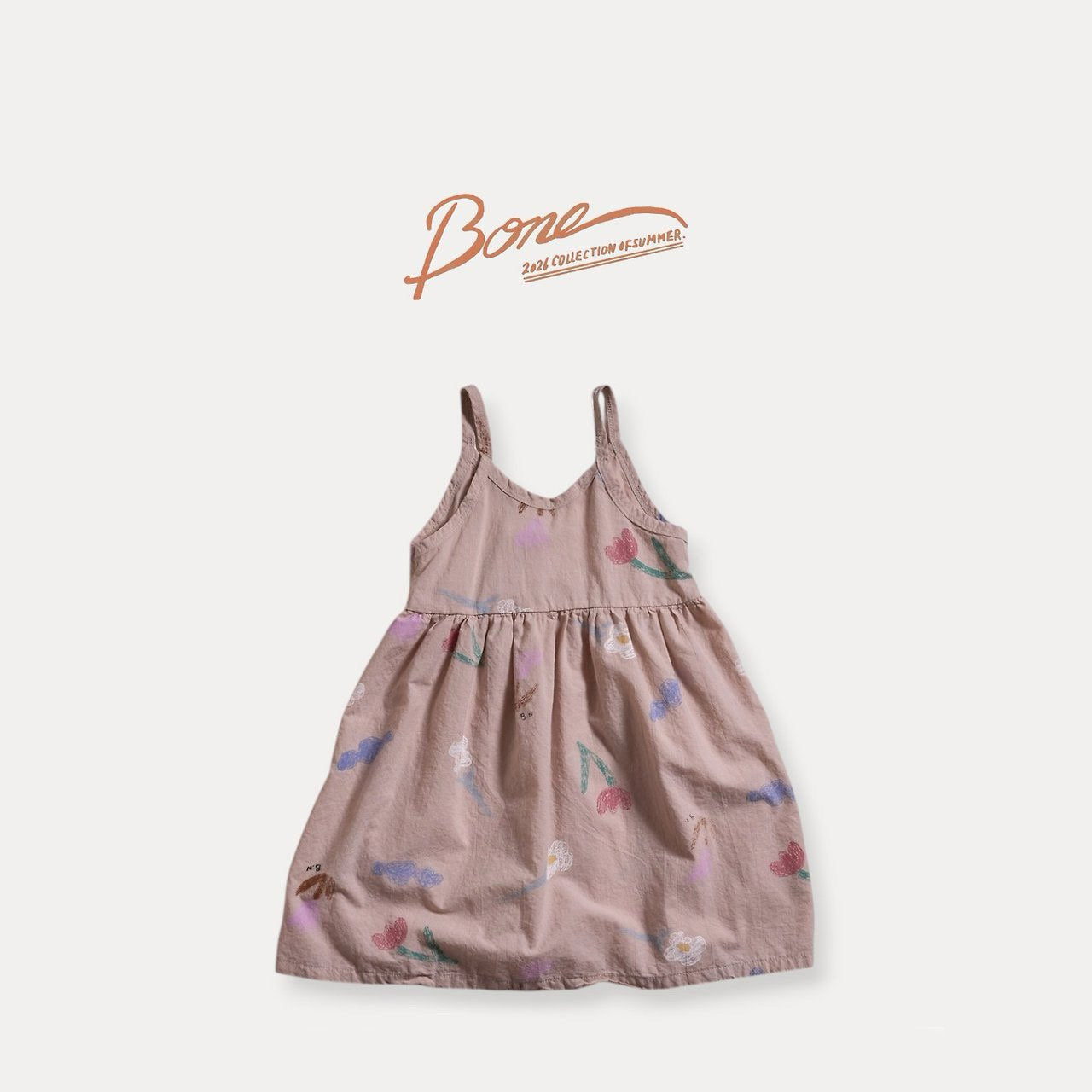 《予約》Clay Flower Ribbon Dress / Boneoune