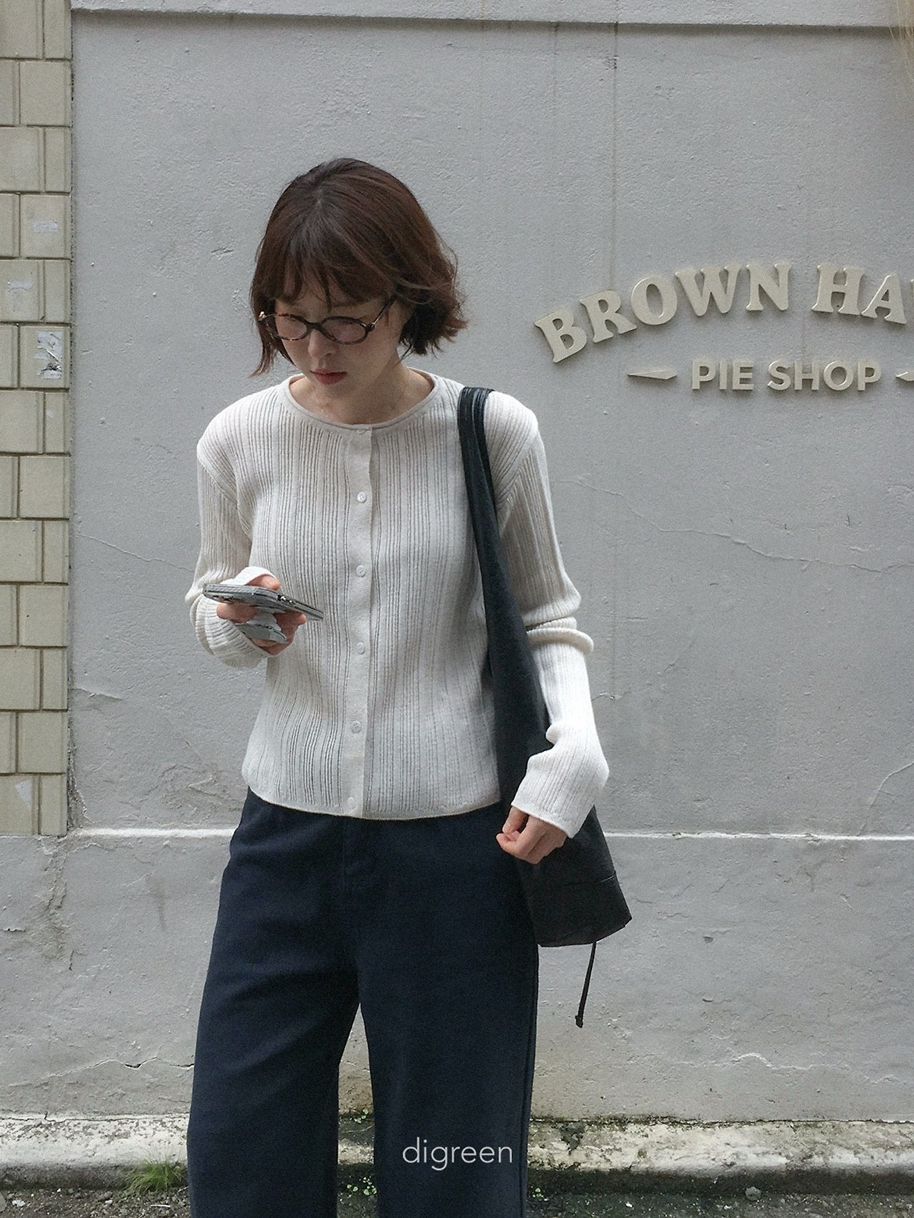 《予約》Wiggly Rib Cardigan / digreen (mom)