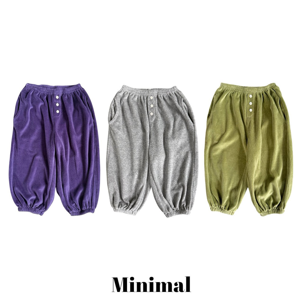 《予約》Velour Button Jogger Pants / MINIMAL