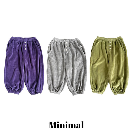 《予約》Velour Button Jogger Pants / MINIMAL
