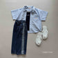 《即納》Line Mix Denim Pants