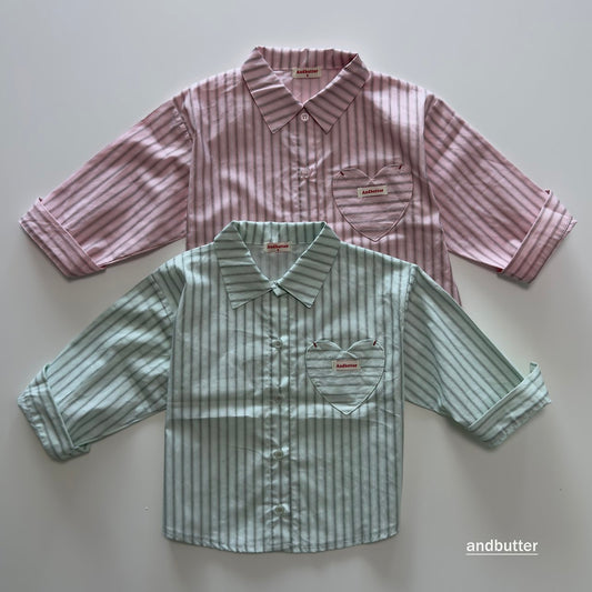 《予約》Macaron Heart Shirt / ANDBUTTER