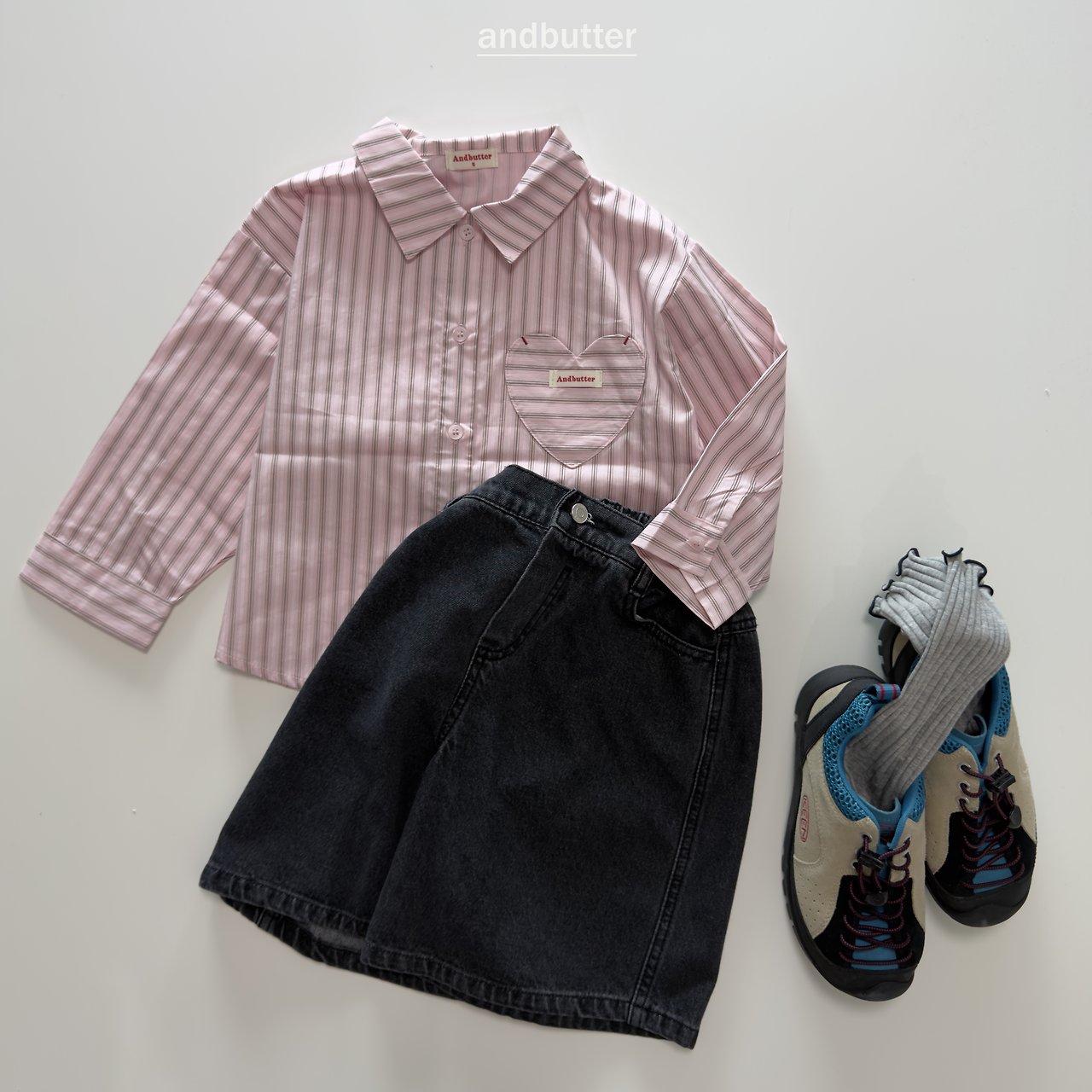 《予約》Macaron Heart Shirt / ANDBUTTER