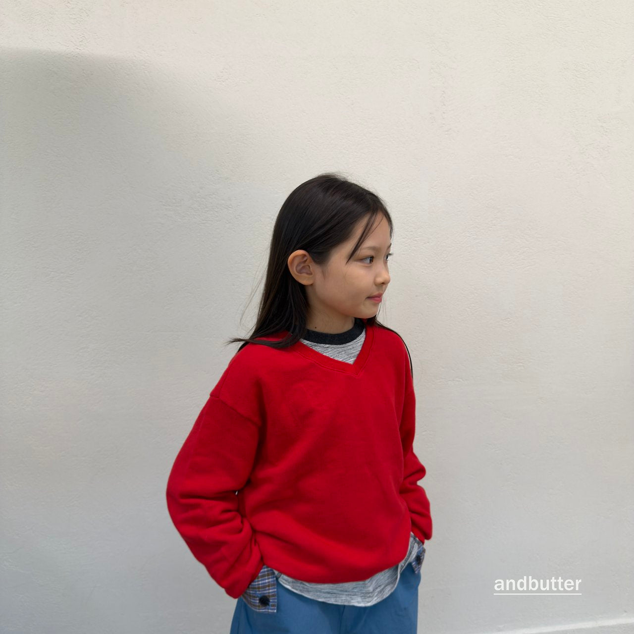 《予約》Soft V Neck Man to Man / ANDBUTTER