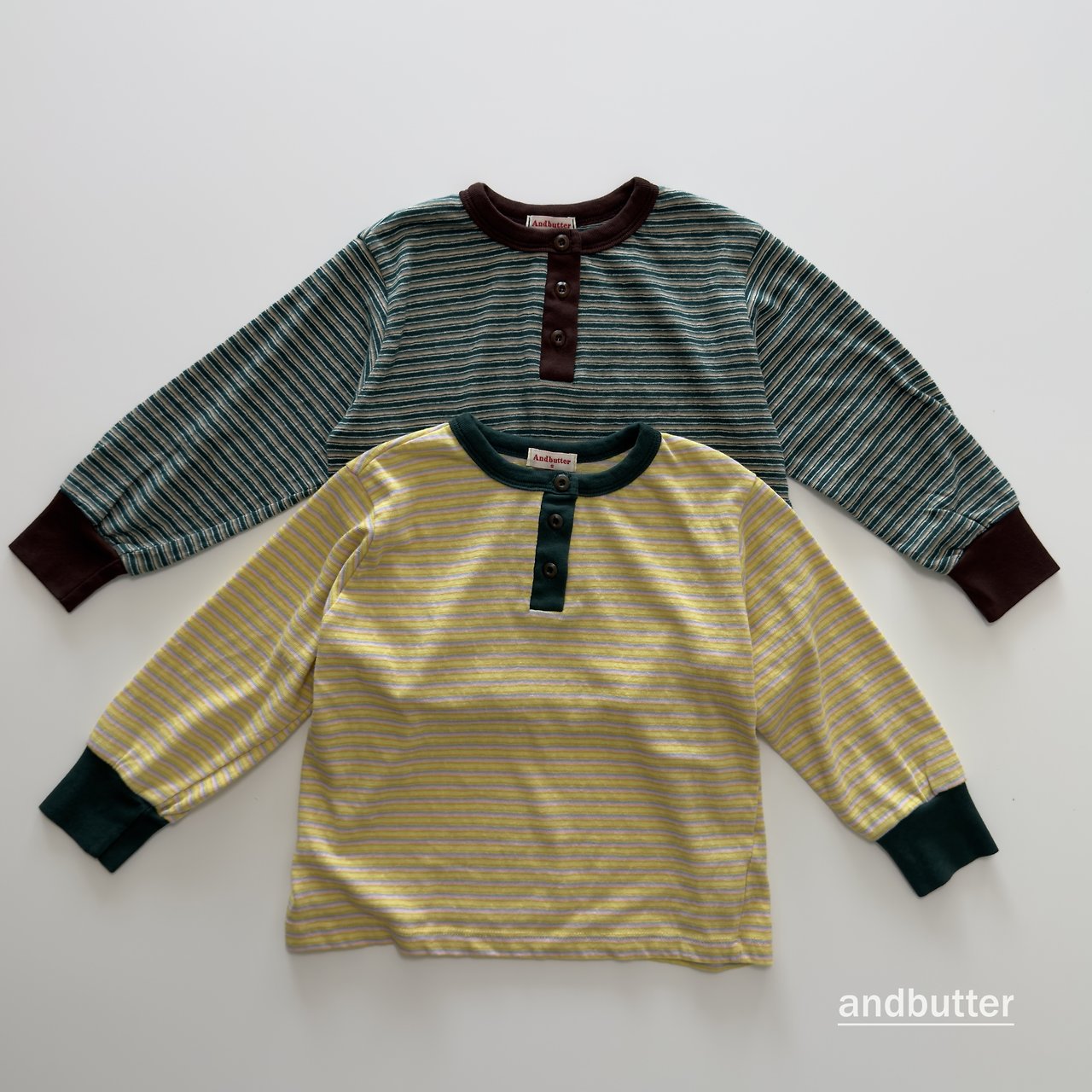 《予約》Stripe Henley T-Shirt / ANDBUTTER