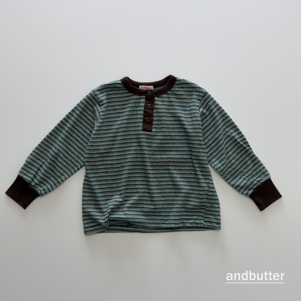 《予約》Stripe Henley T-Shirt / ANDBUTTER