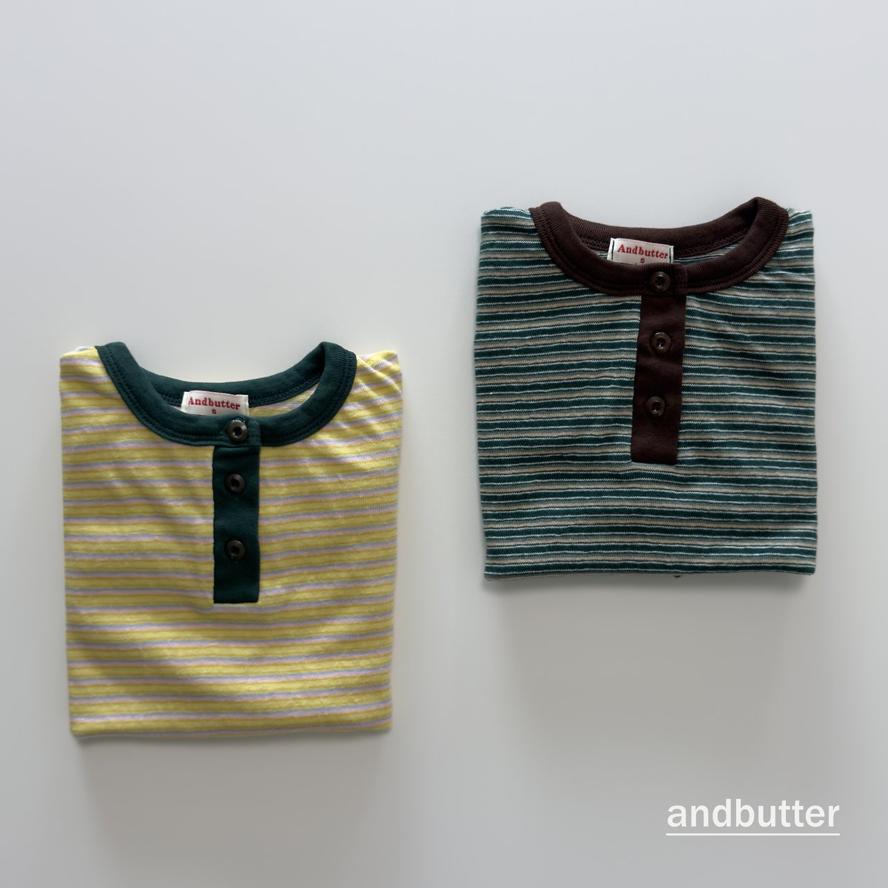 《予約》Stripe Henley T-Shirt / ANDBUTTER
