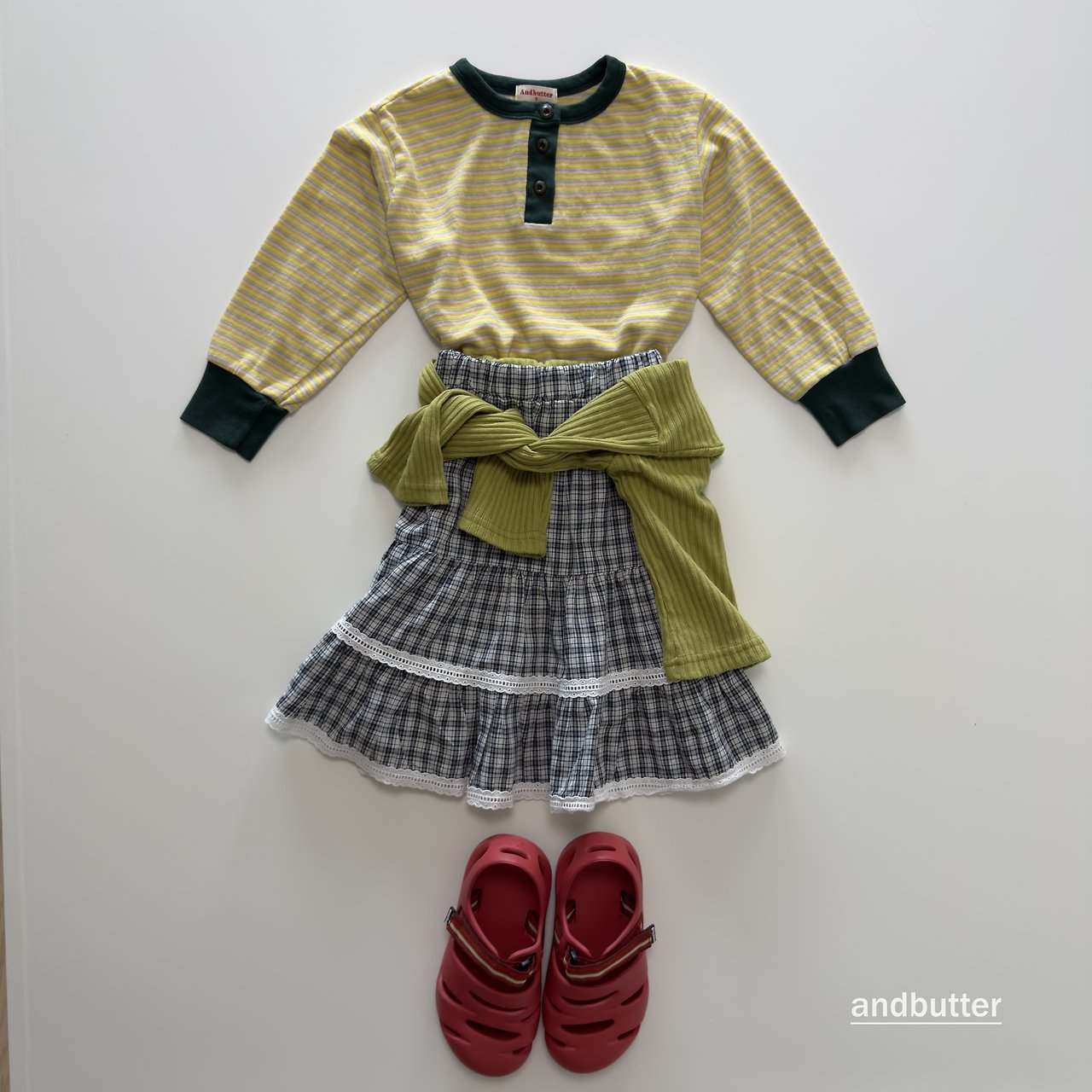 《予約》Stripe Henley T-Shirt / ANDBUTTER