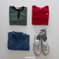《予約》Stripe Henley T-Shirt / ANDBUTTER