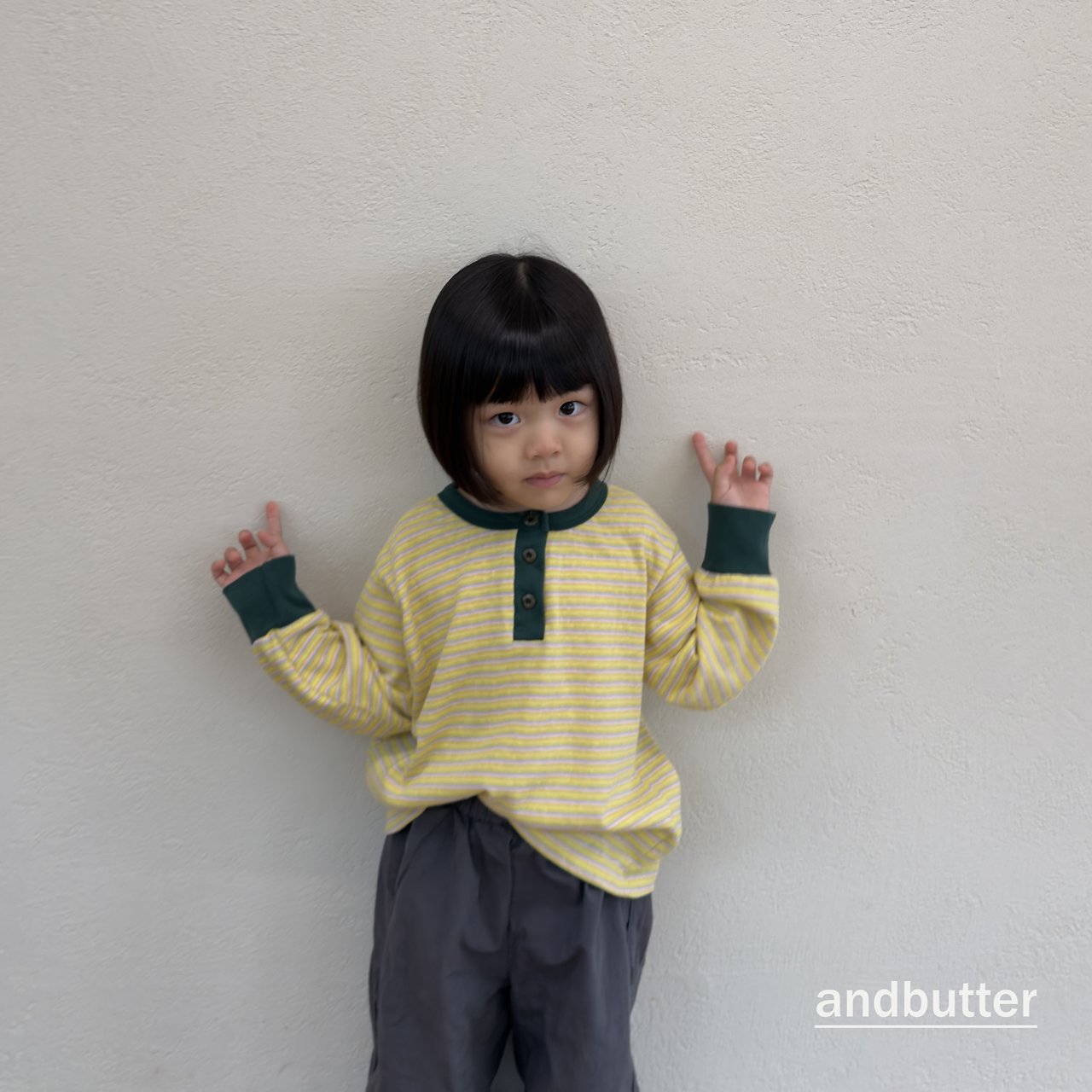 《予約》Stripe Henley T-Shirt / ANDBUTTER