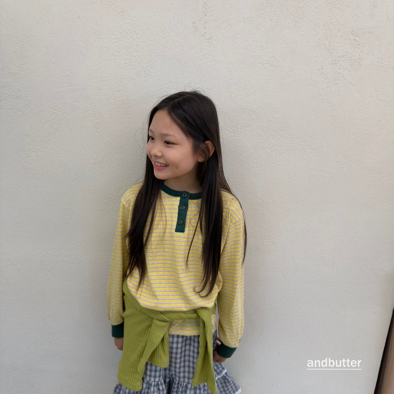 《予約》Stripe Henley T-Shirt / ANDBUTTER