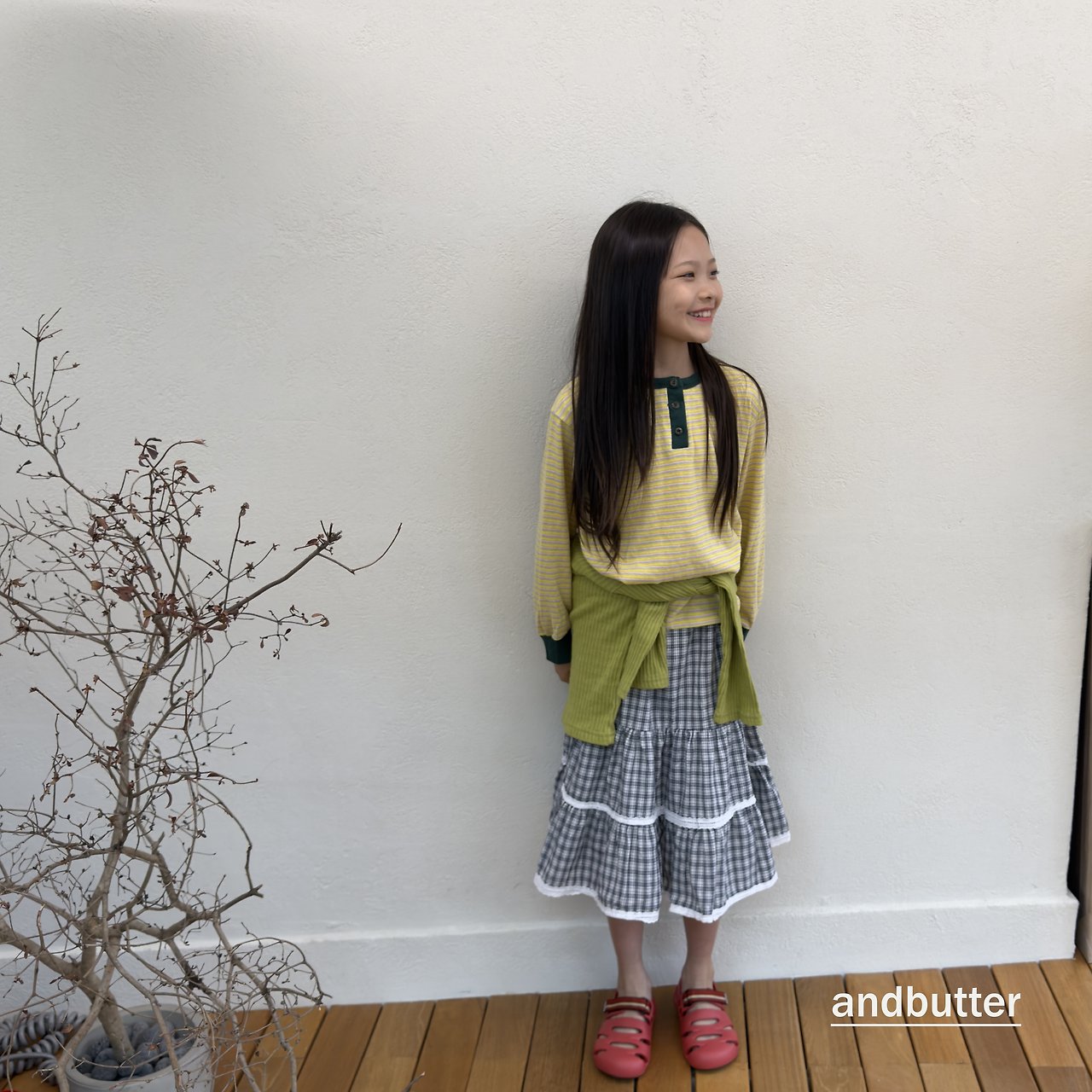 《予約》Stripe Henley T-Shirt / ANDBUTTER