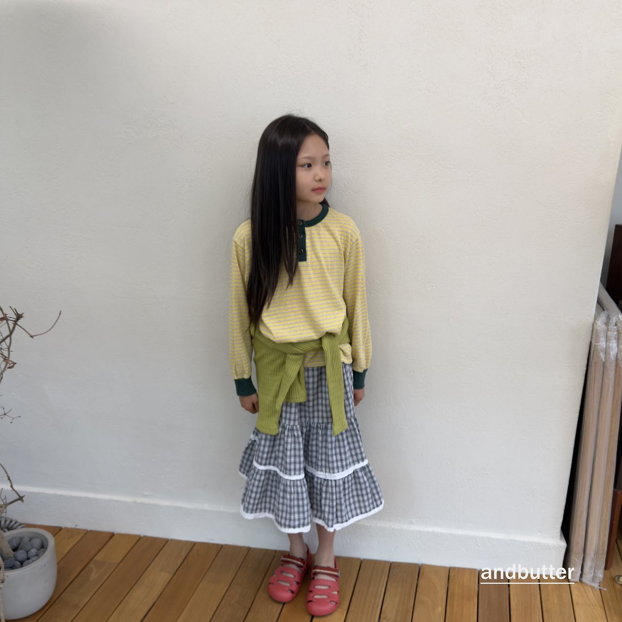 《予約》Stripe Henley T-Shirt / ANDBUTTER