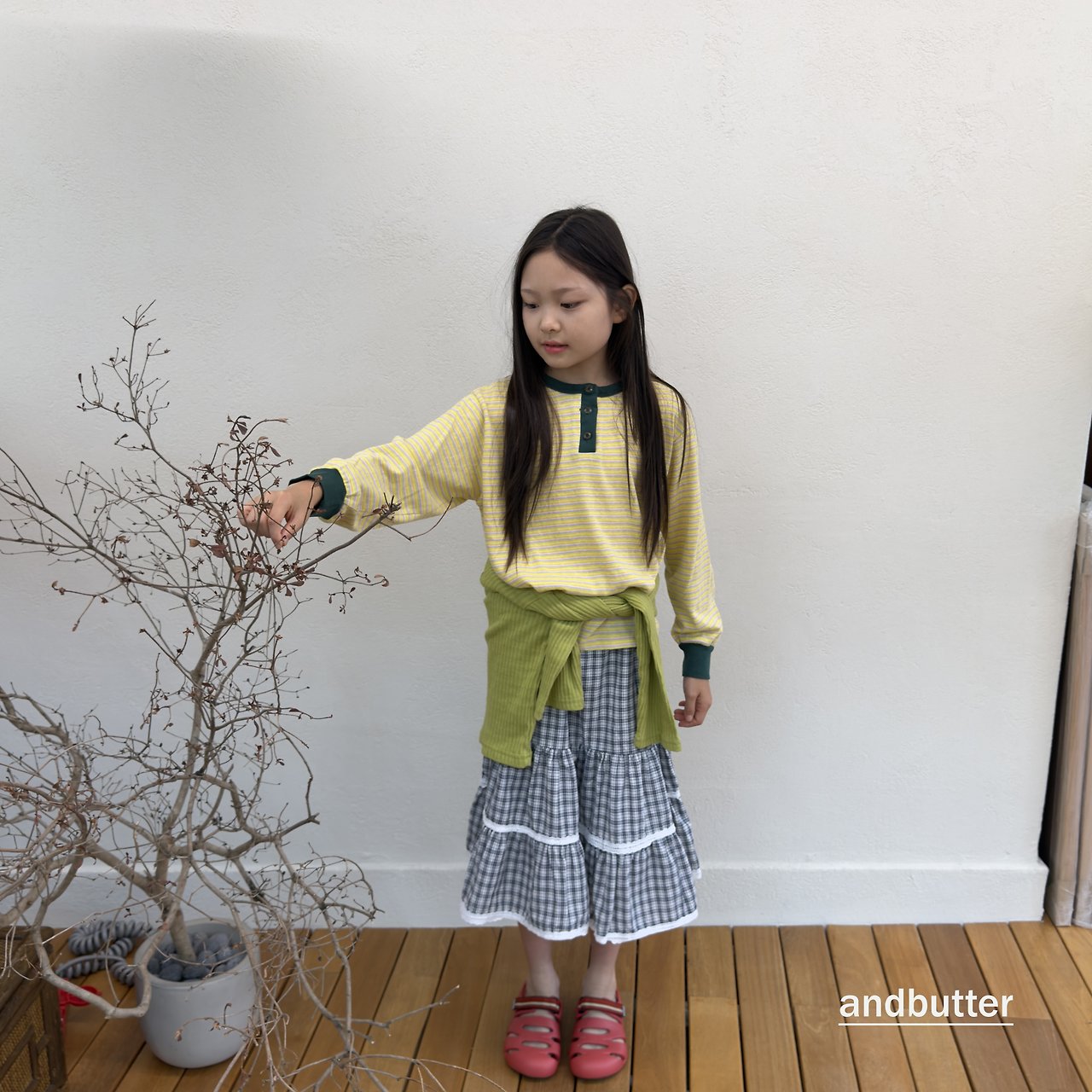 《予約》Stripe Henley T-Shirt / ANDBUTTER