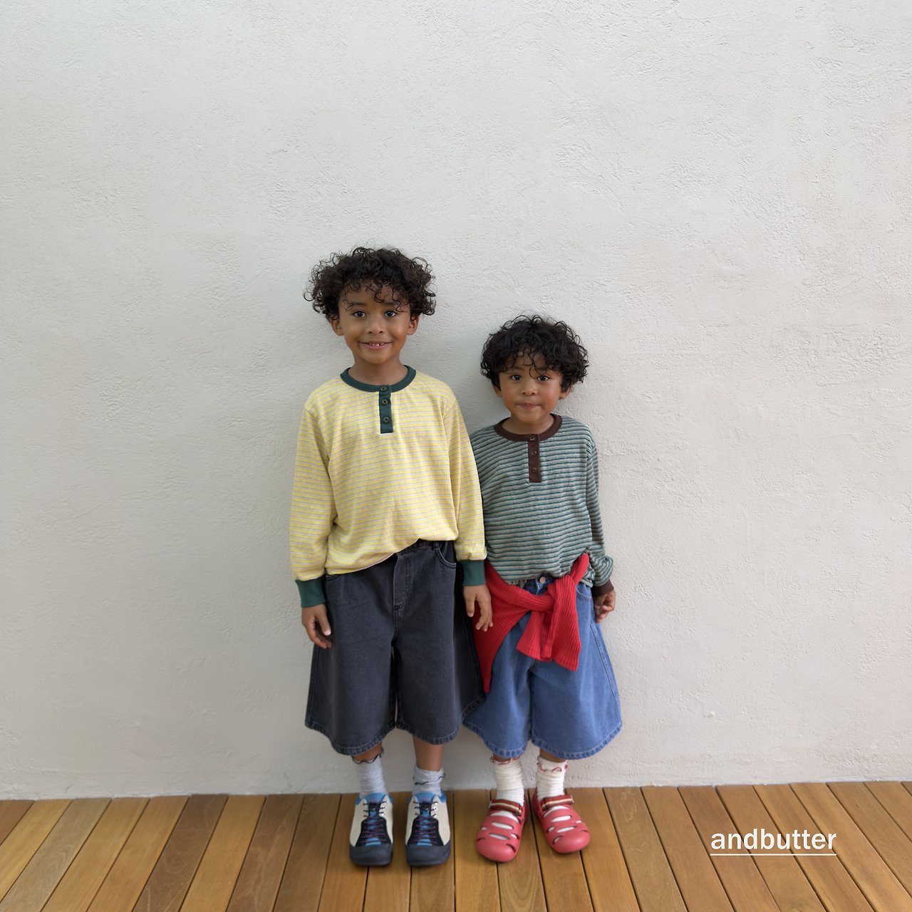 《予約》Stripe Henley T-Shirt / ANDBUTTER