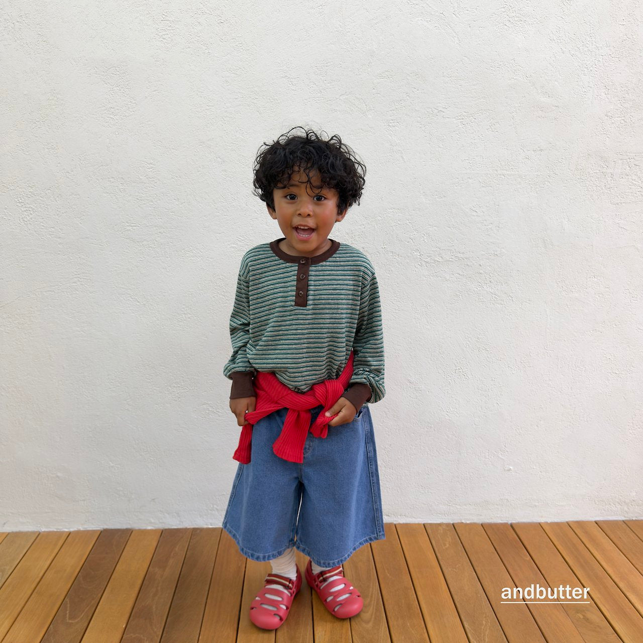 《予約》Stripe Henley T-Shirt / ANDBUTTER
