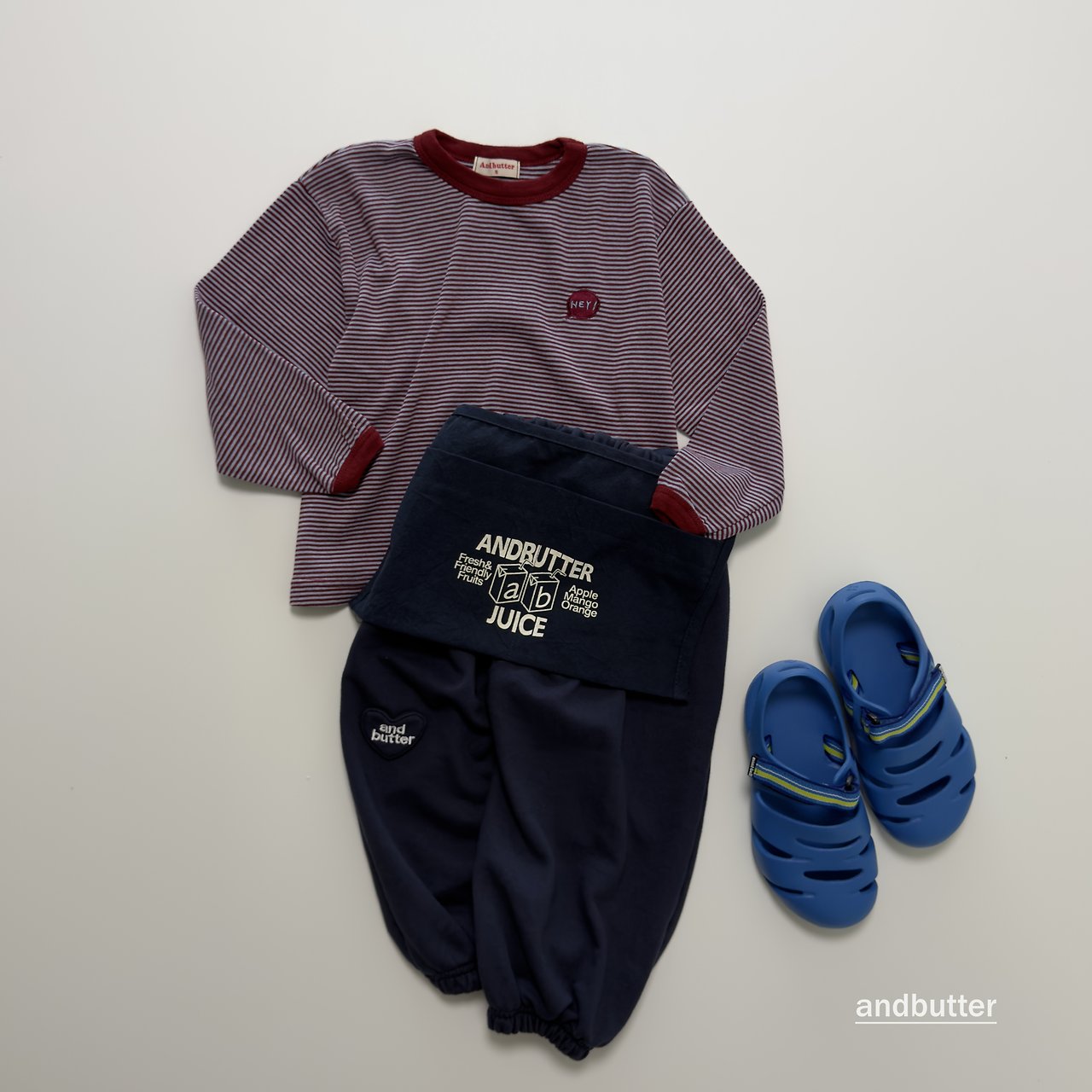 《予約》Mini Heart Jogger Pants / ANDBUTTER