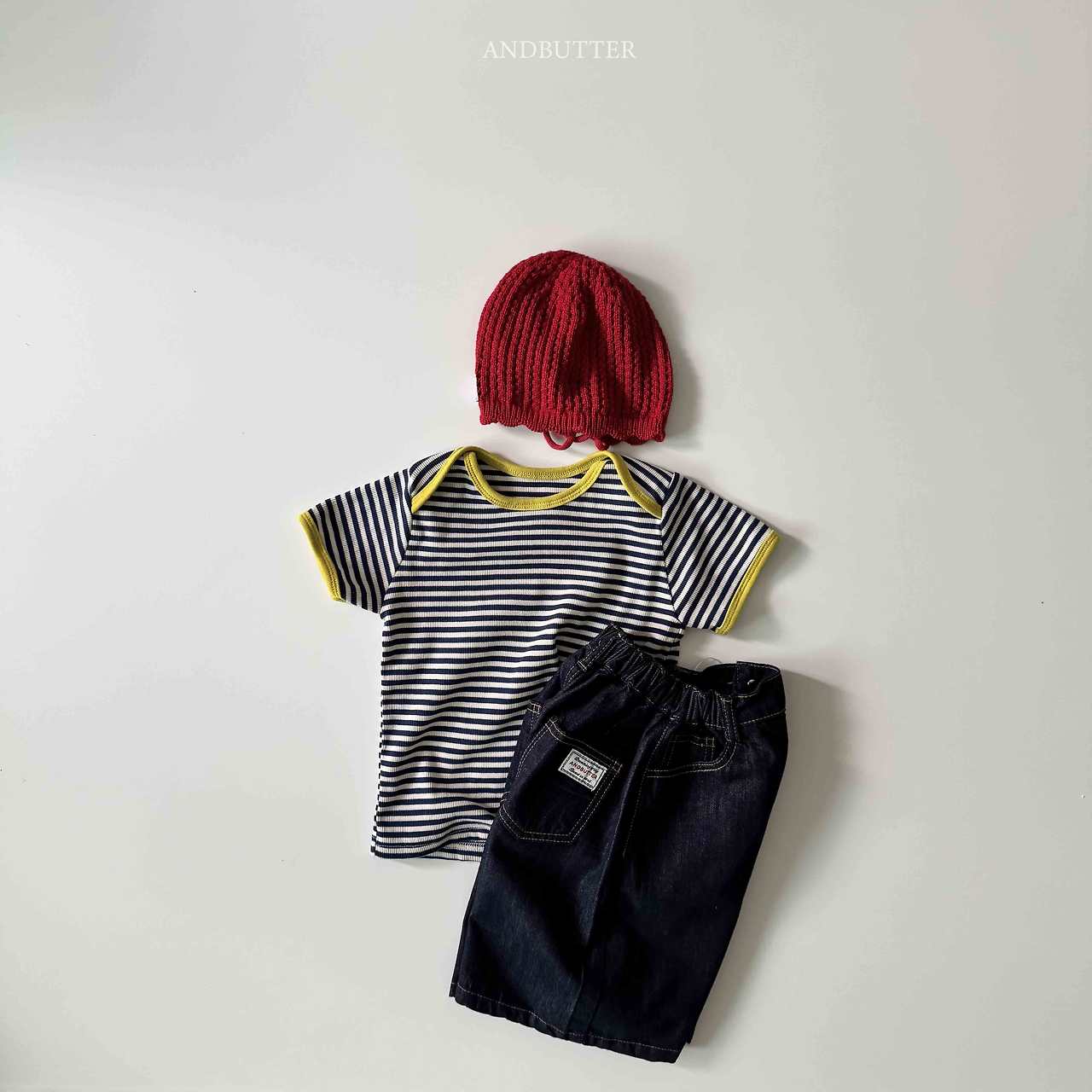 《予約》Boat Neck Mix Tee / andbutter