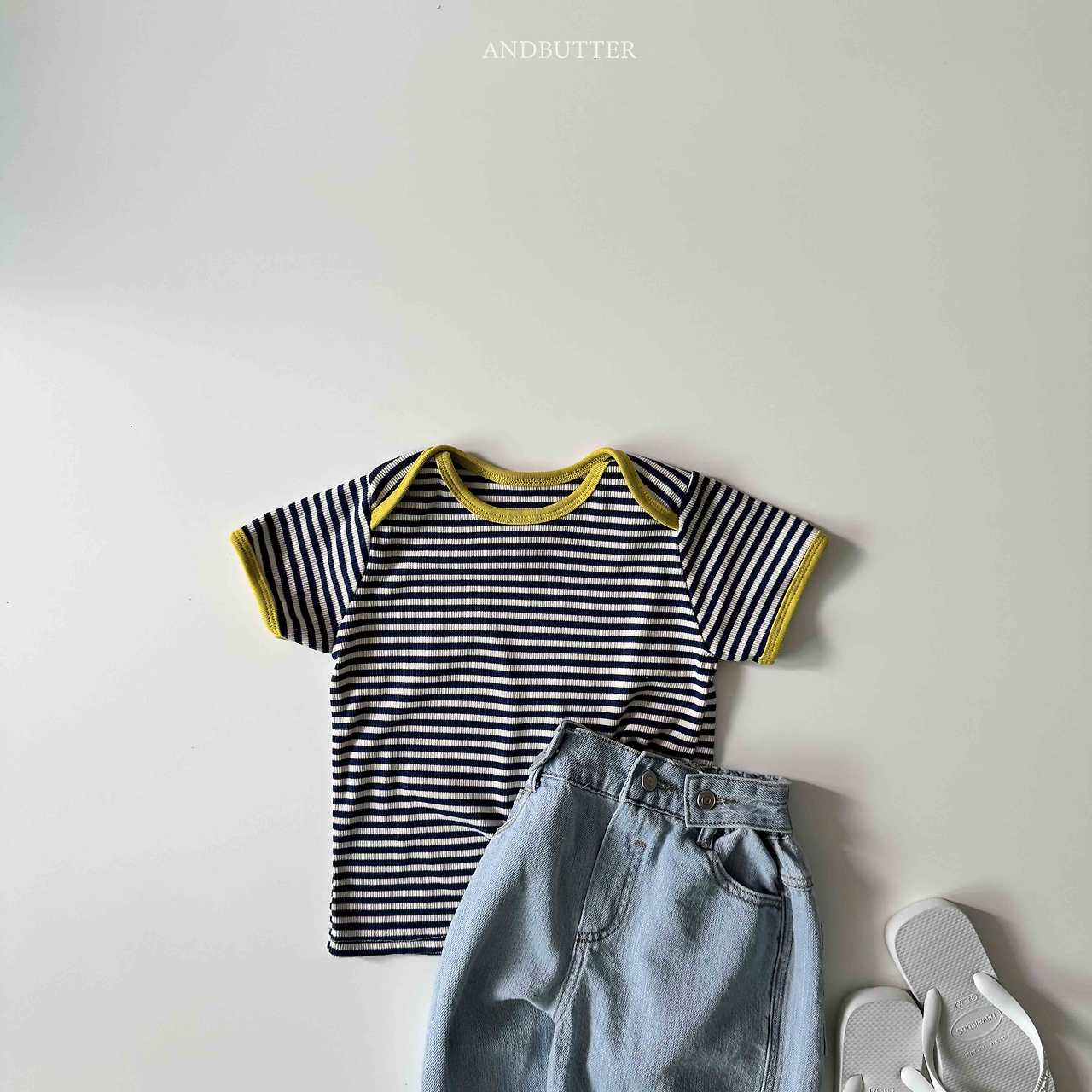 《予約》Boat Neck Mix Tee / andbutter