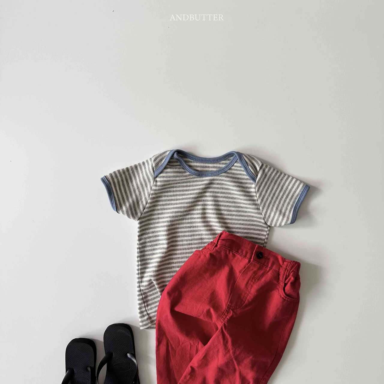 《予約》Boat Neck Mix Tee / andbutter
