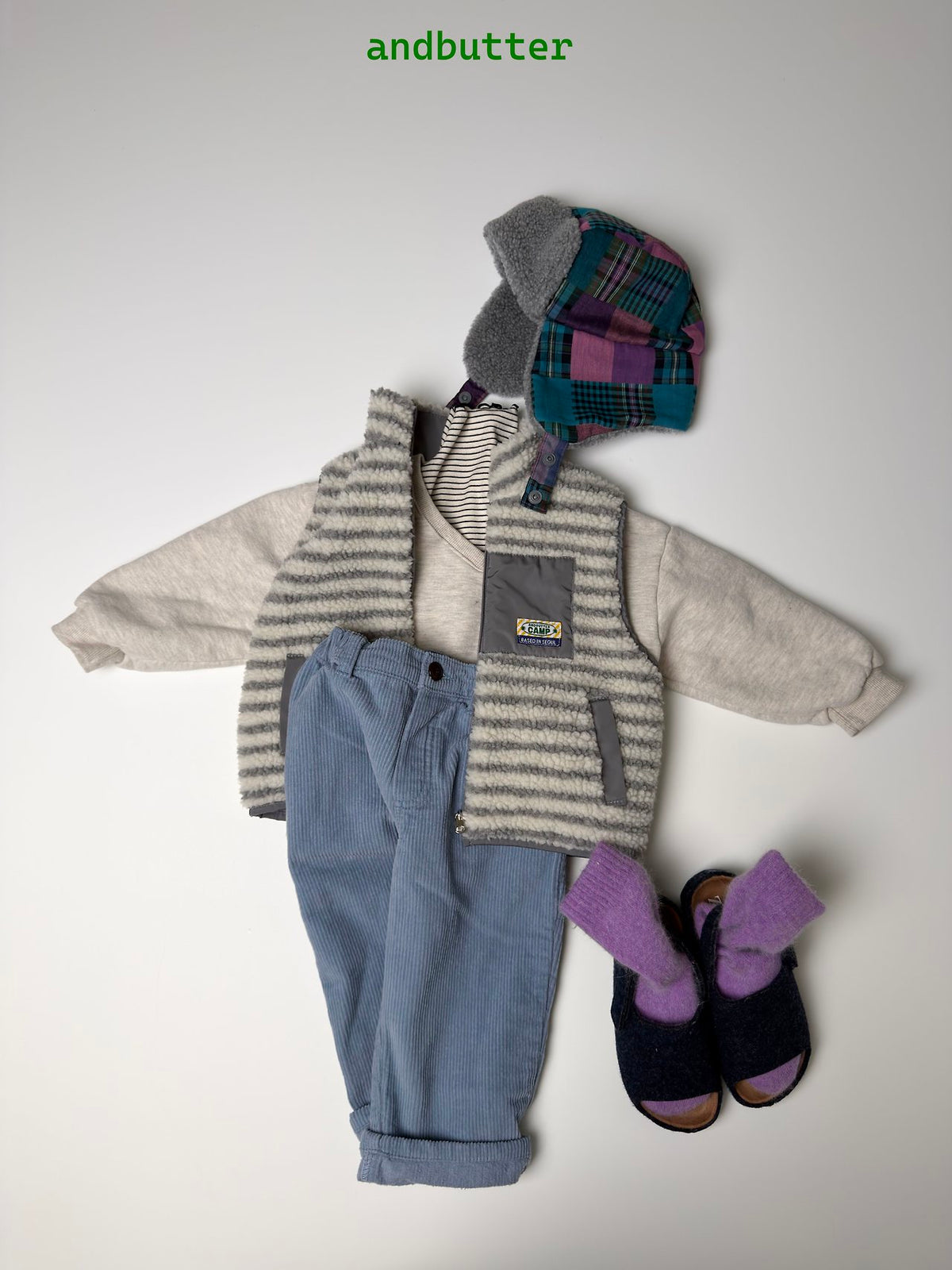 《予約》Mixed Check Flight Cap / ANDBUTTER