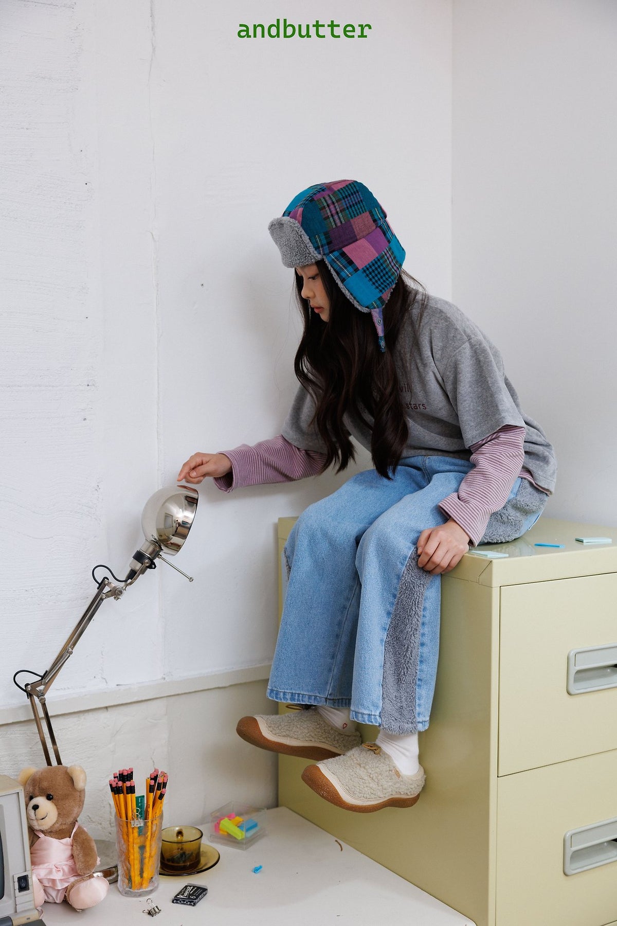 《予約》Mixed Check Flight Cap / ANDBUTTER