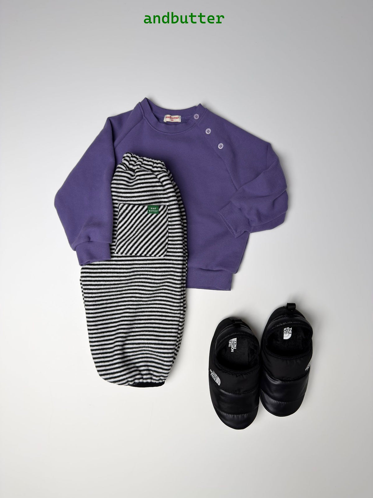 《予約》Button Raglan Sweat / ANDBUTTER