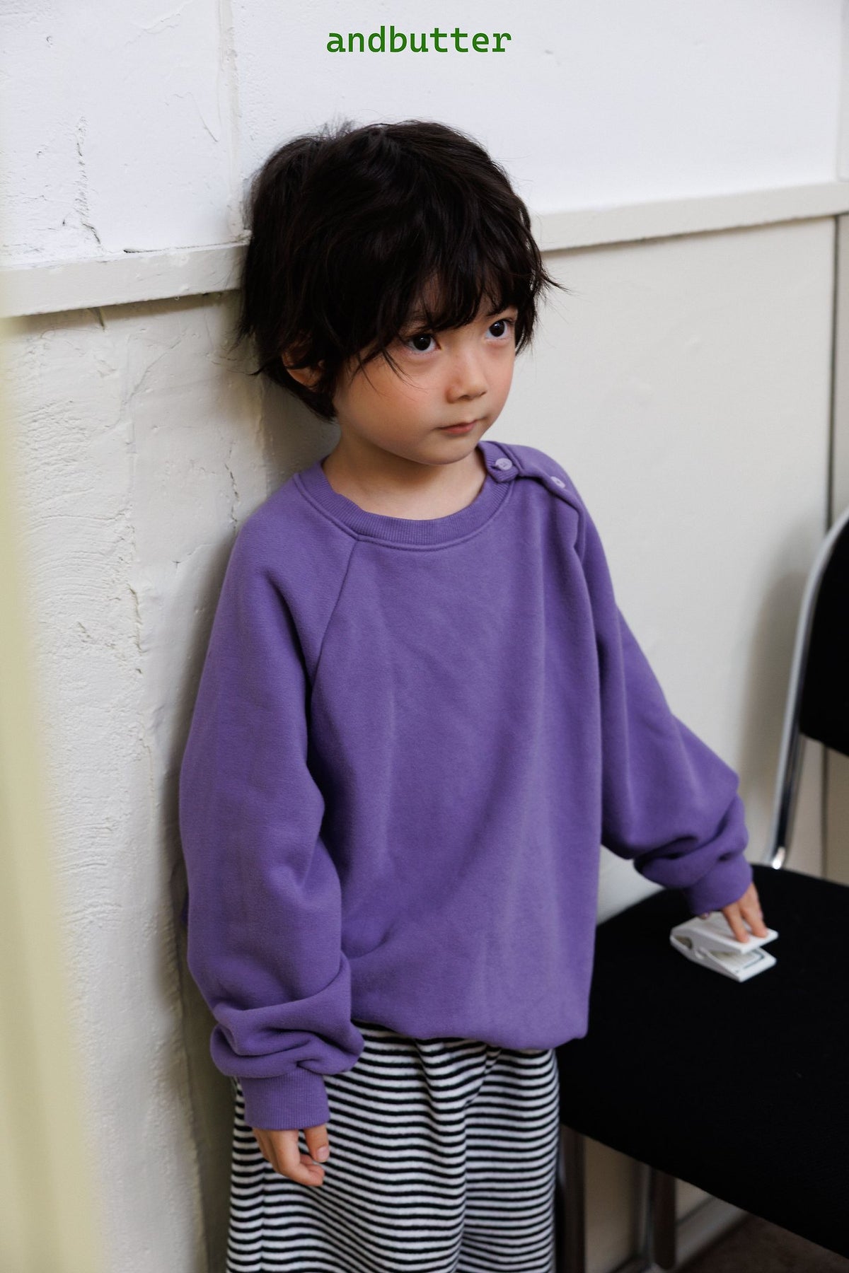 《予約》Button Raglan Sweat / ANDBUTTER