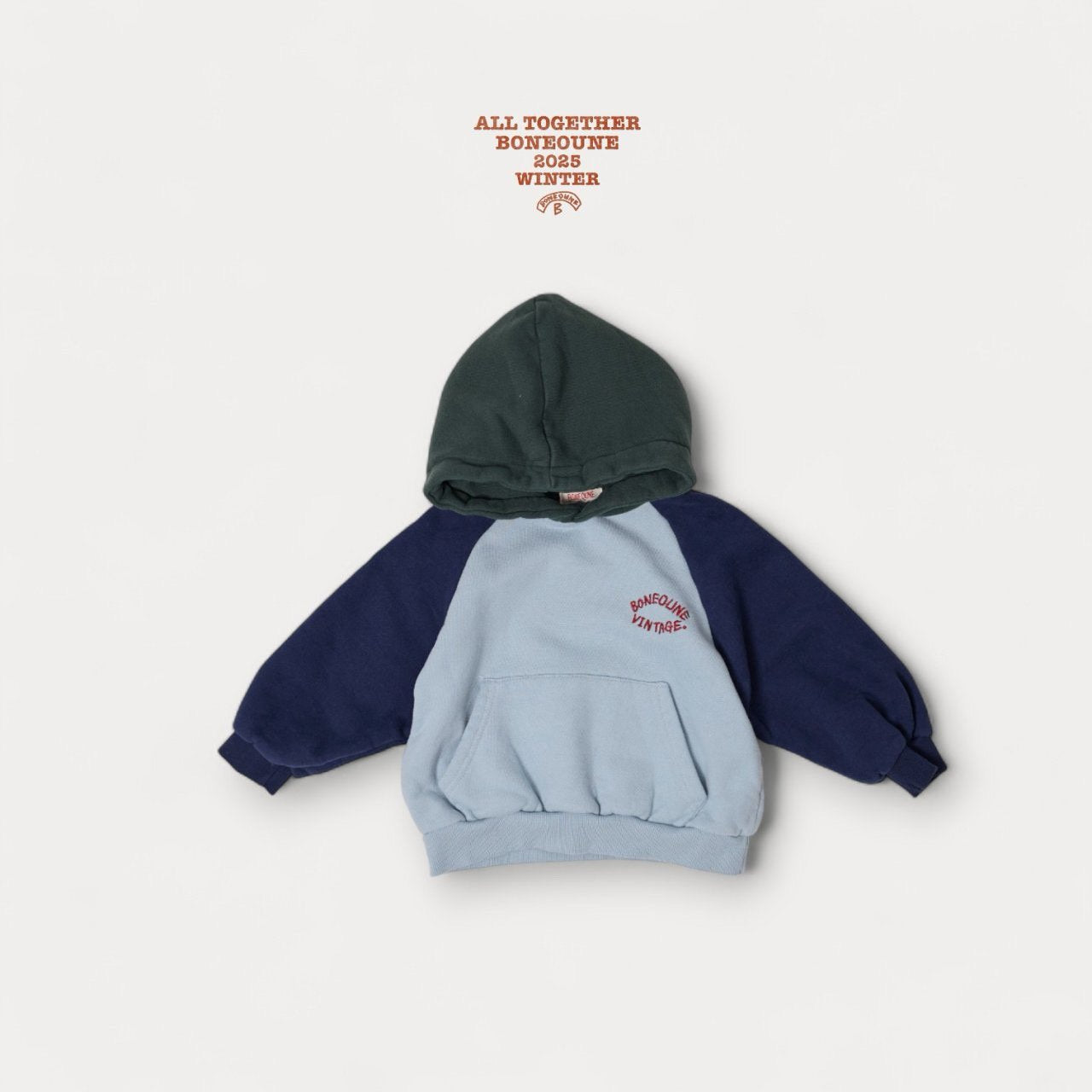 《予約》Tricolor Raglan Hood / Boneoune
