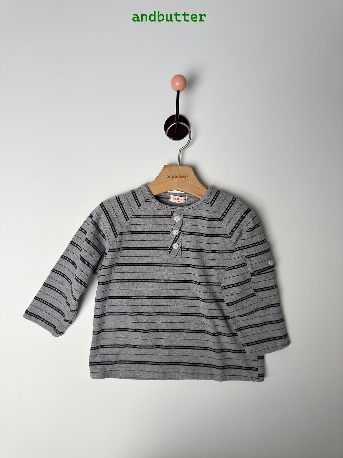 《予約》Flap Stripe Tee / ANDBUTTER
