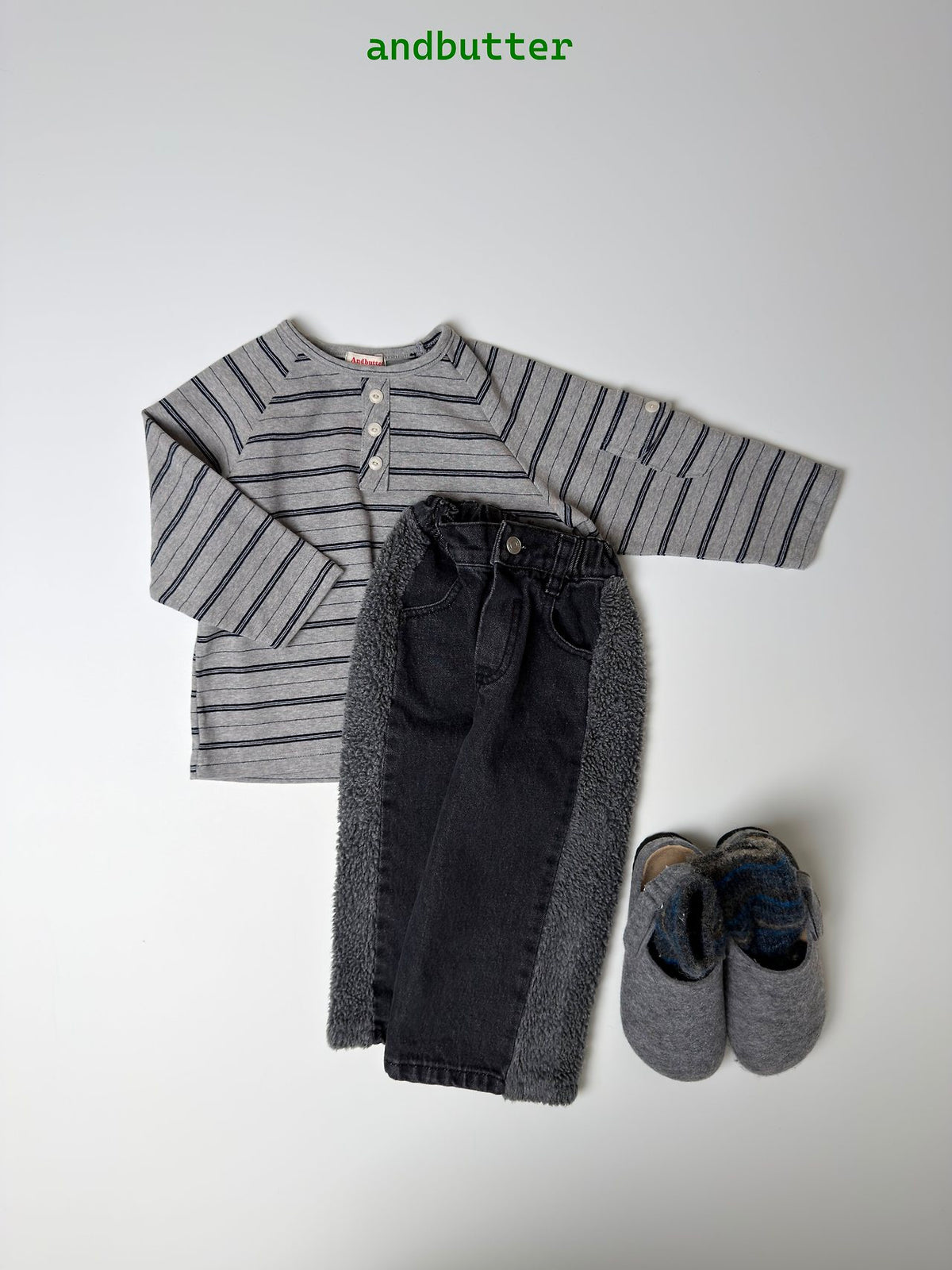 《予約》Flap Stripe Tee / ANDBUTTER