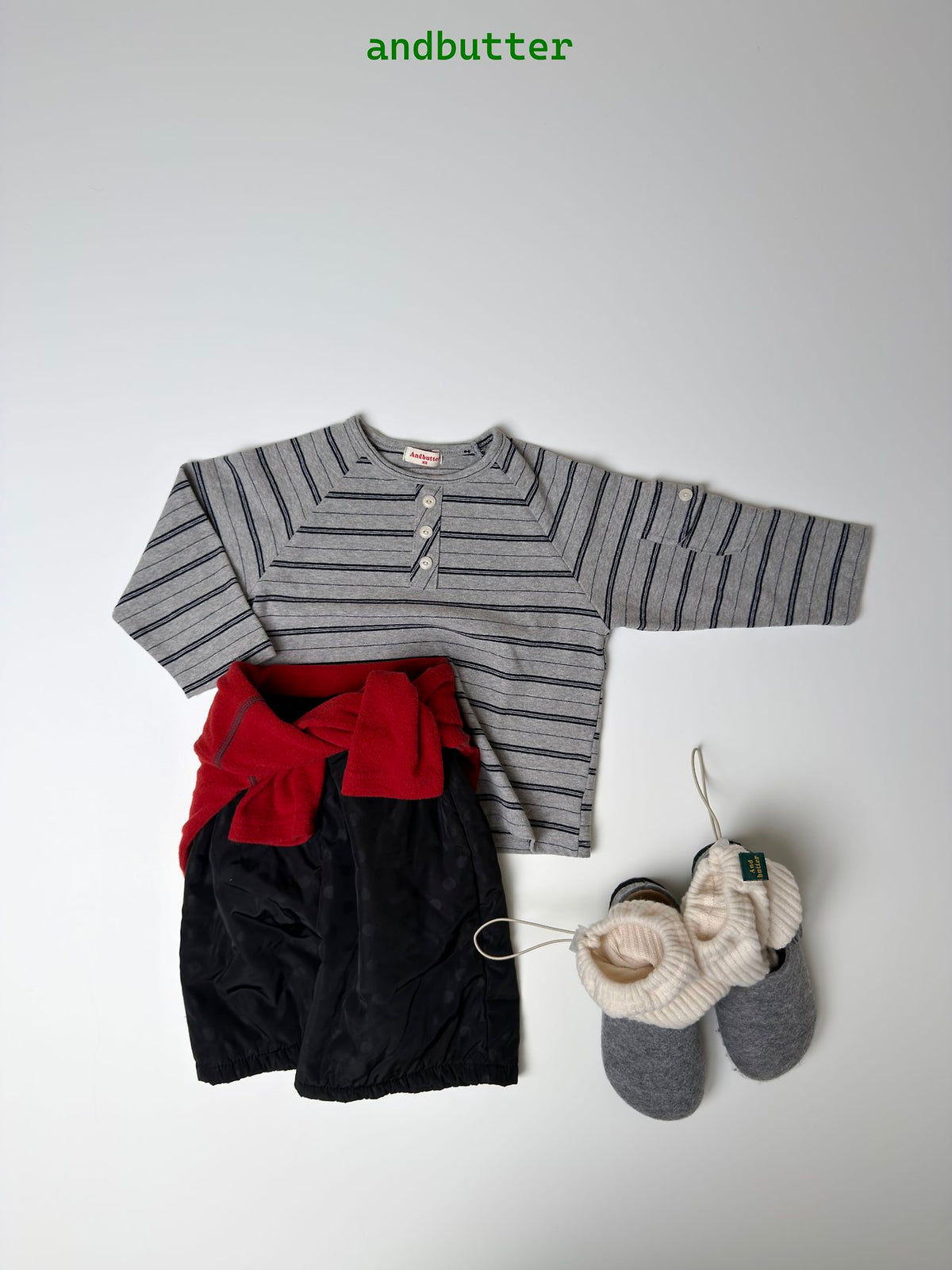 《予約》Flap Stripe Tee / ANDBUTTER