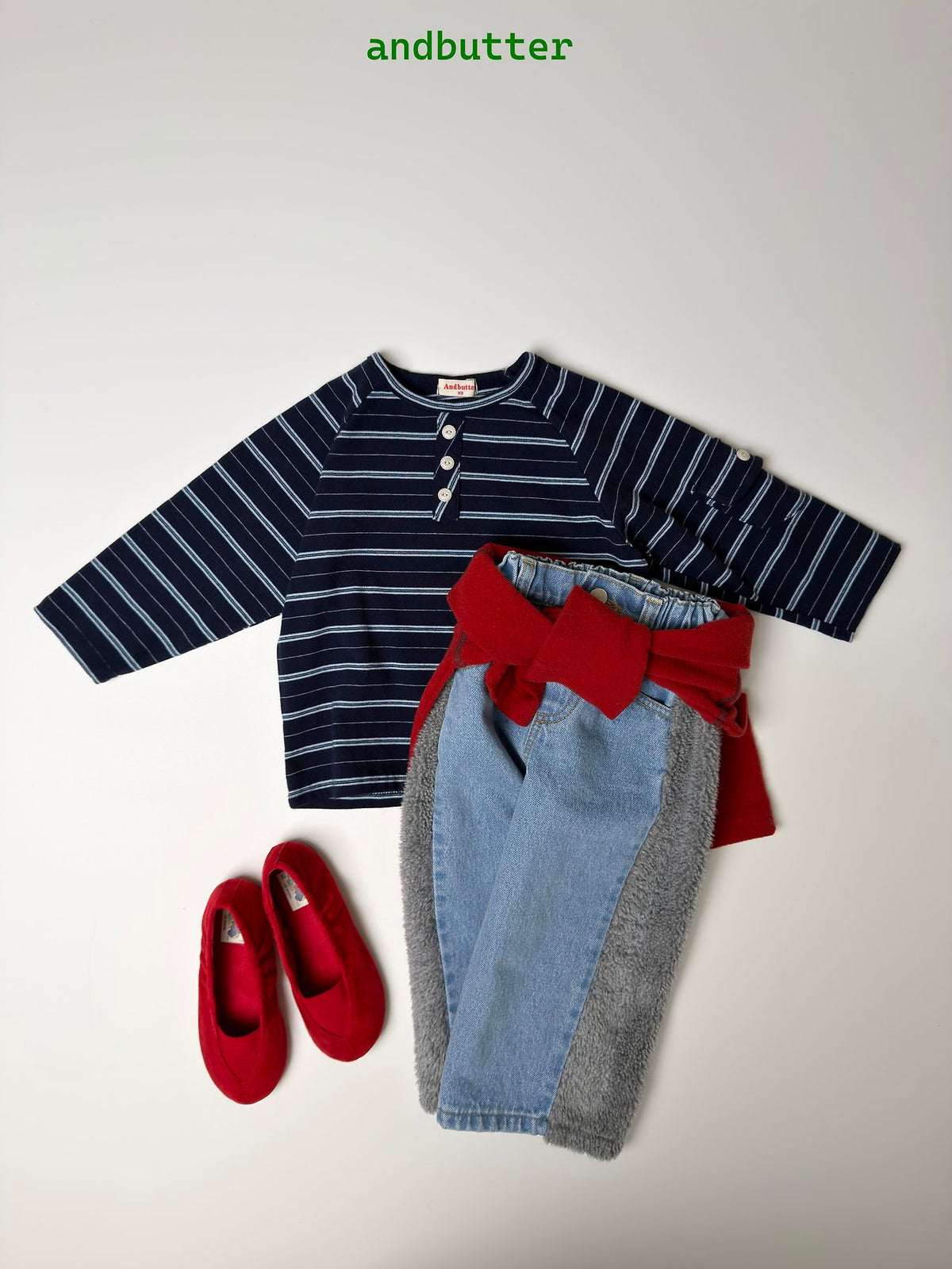 《予約》Flap Stripe Tee / ANDBUTTER