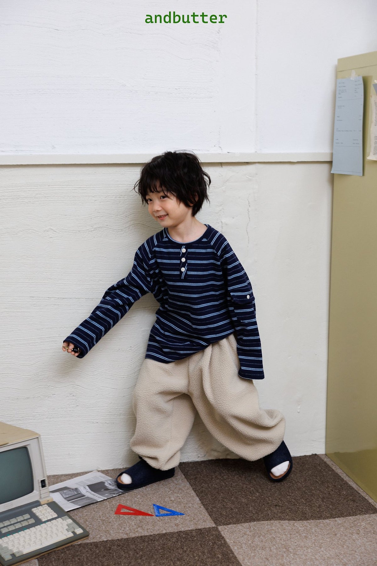 《予約》Flap Stripe Tee / ANDBUTTER