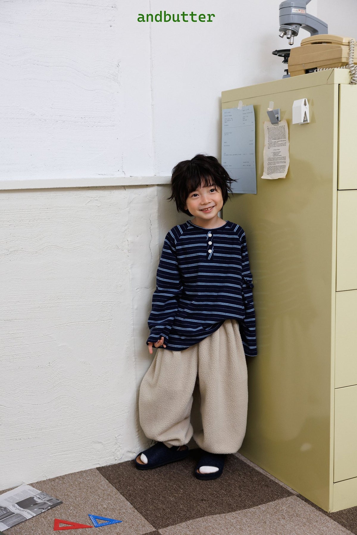 《予約》Flap Stripe Tee / ANDBUTTER