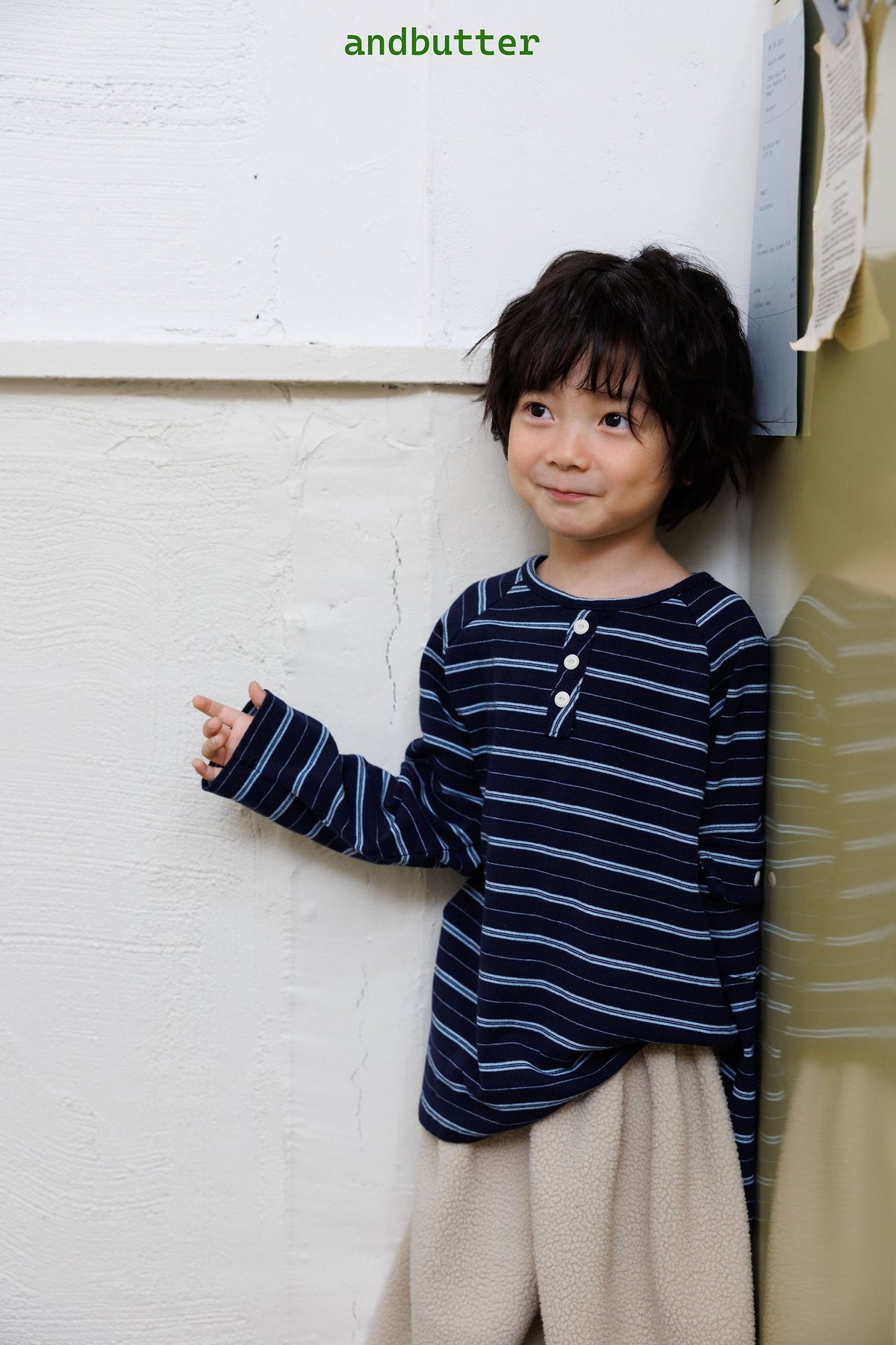 《予約》Flap Stripe Tee / ANDBUTTER