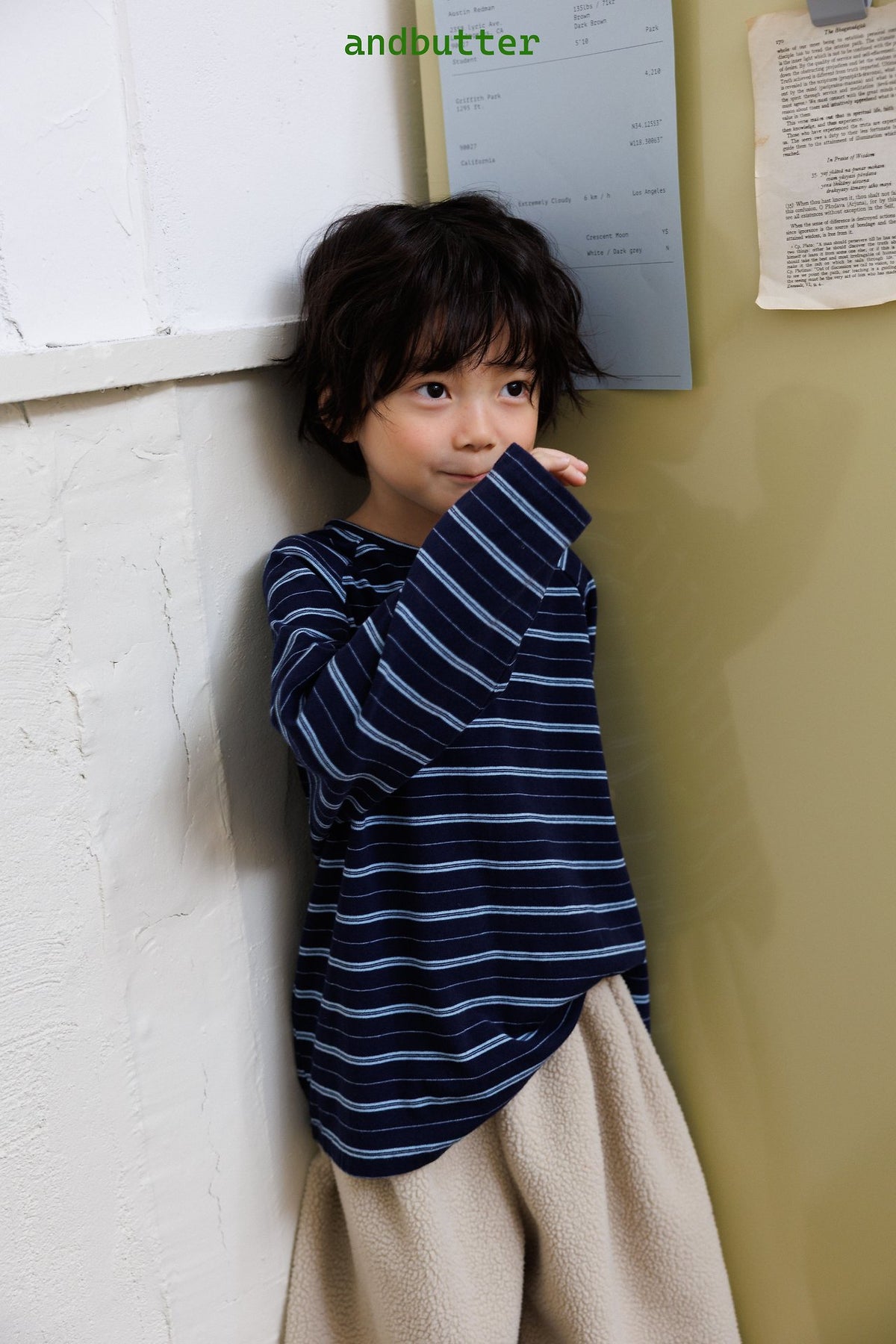 《予約》Flap Stripe Tee / ANDBUTTER