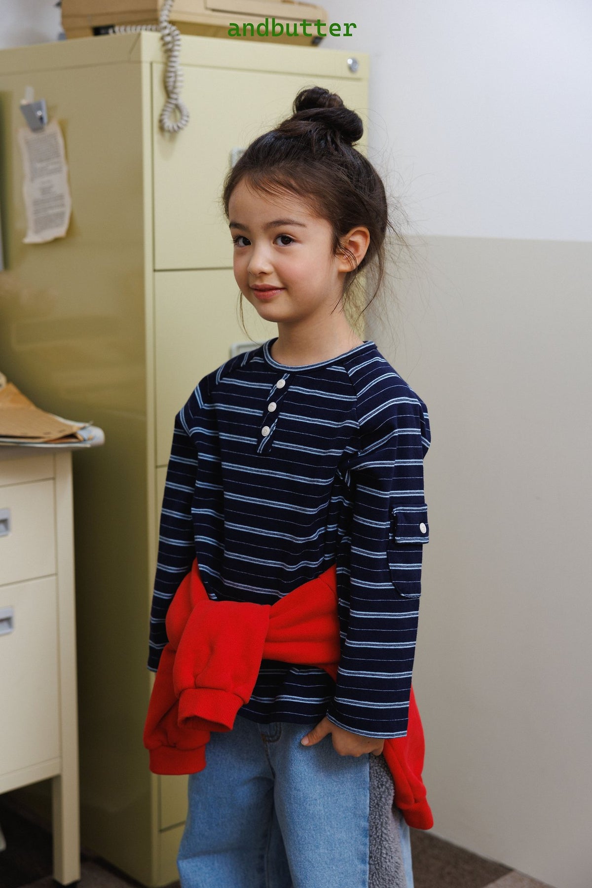《予約》Flap Stripe Tee / ANDBUTTER