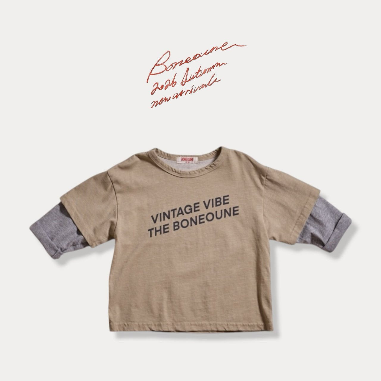 《予約》Vintage Layered Tee / BONEOUNE