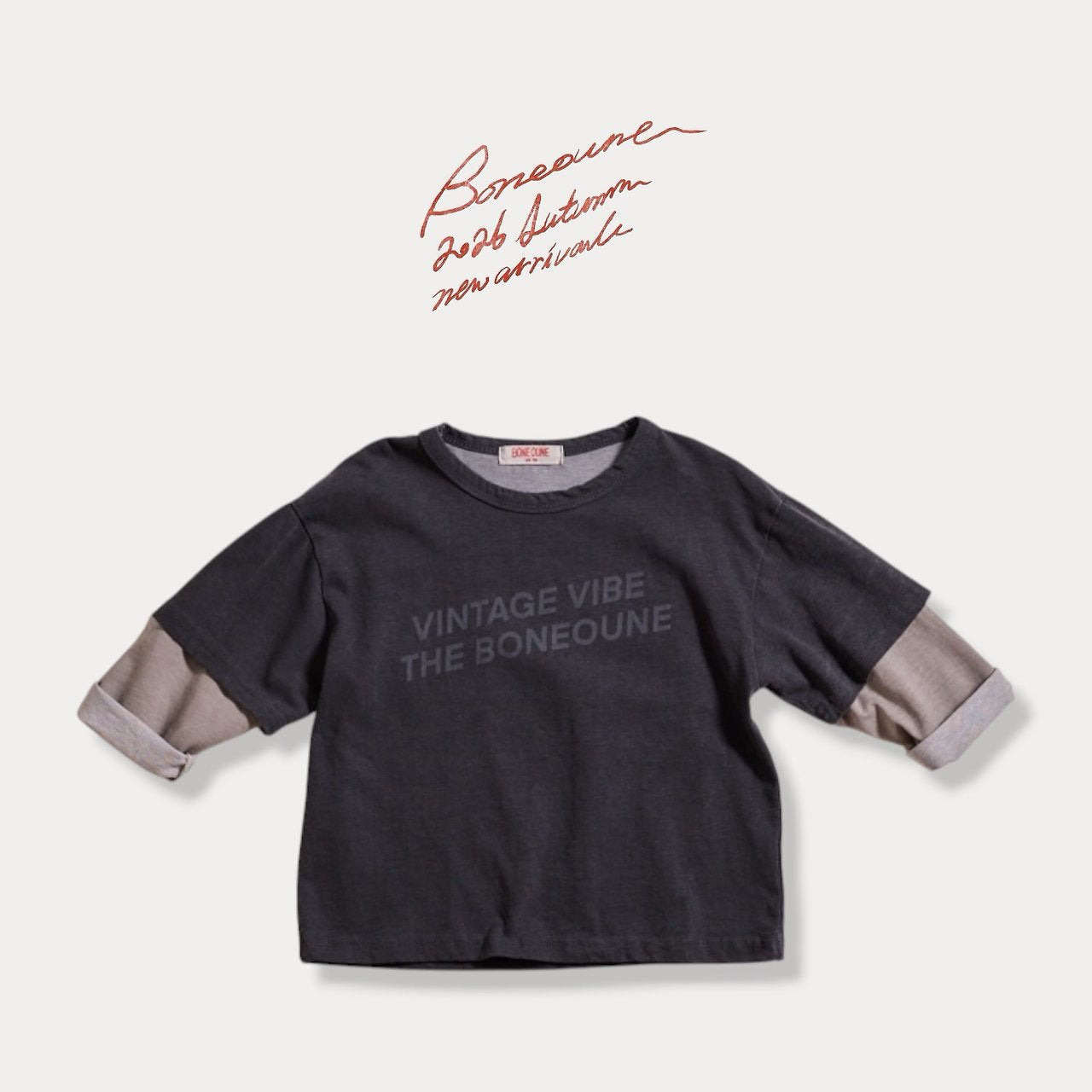《予約》Vintage Layered Tee / BONEOUNE