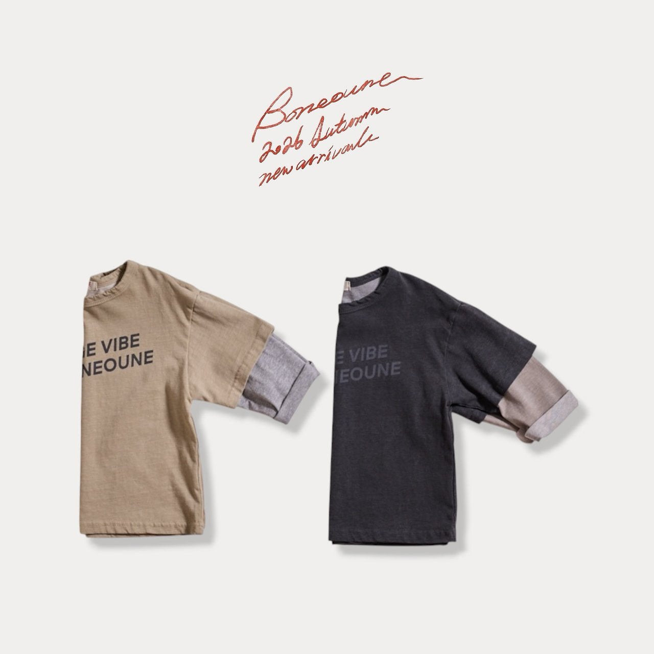 《予約》Vintage Layered Tee / BONEOUNE