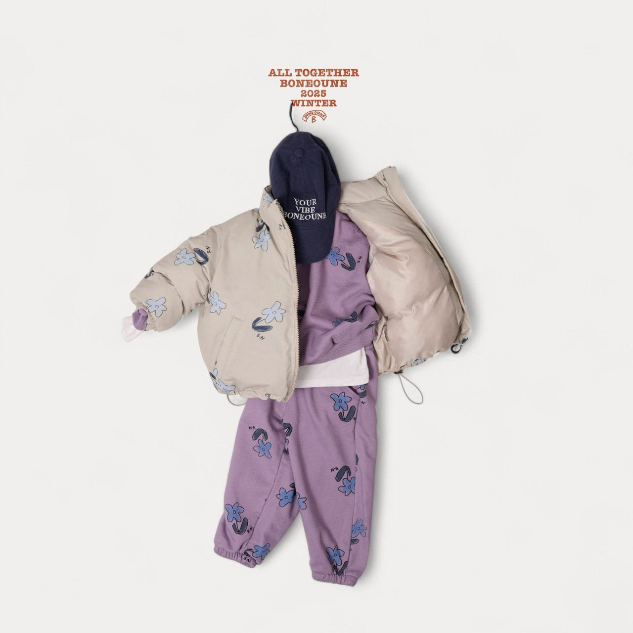 《予約》Blue Flower Pig Man to Man / Boneoune