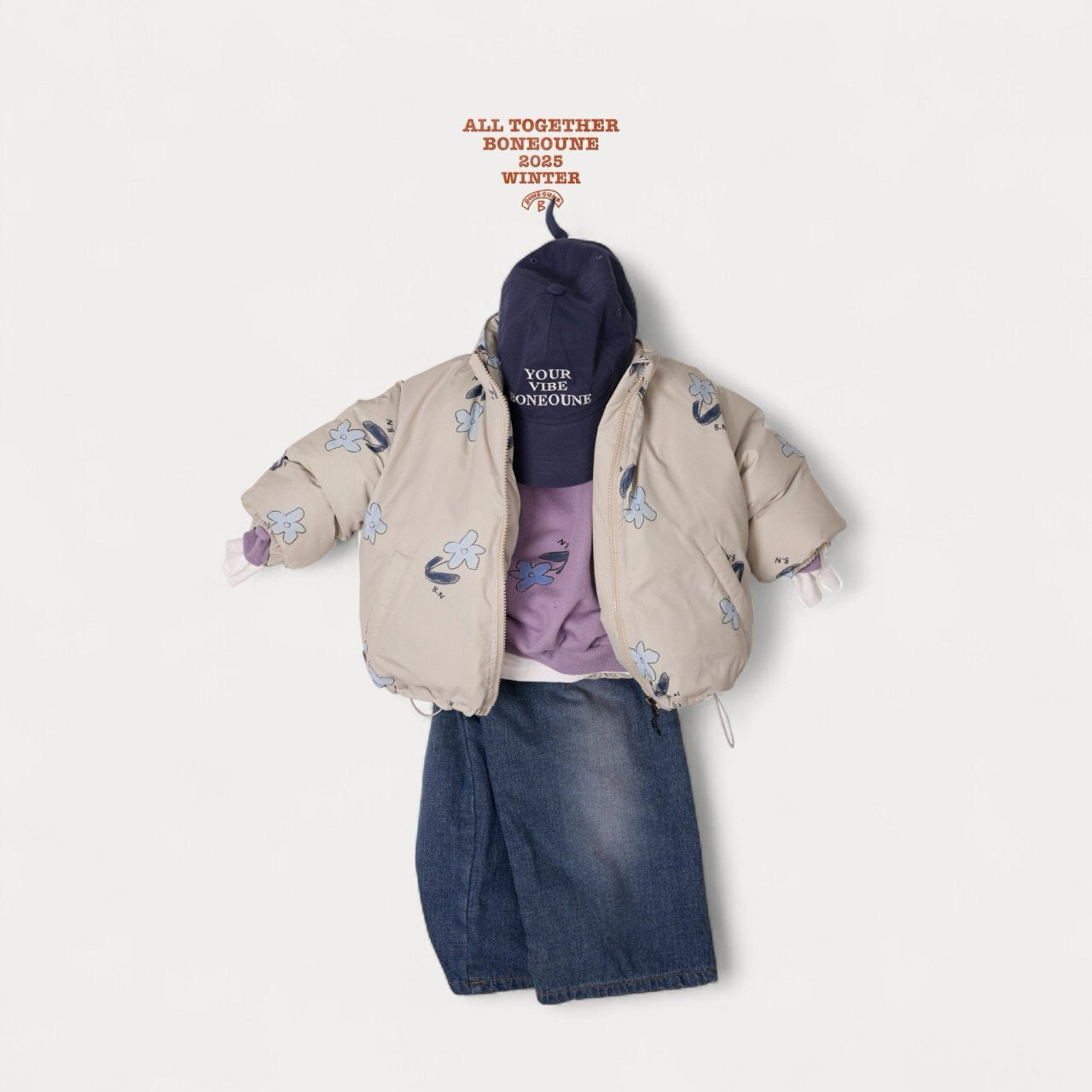 《予約》Blue Flower Pig Man to Man / Boneoune