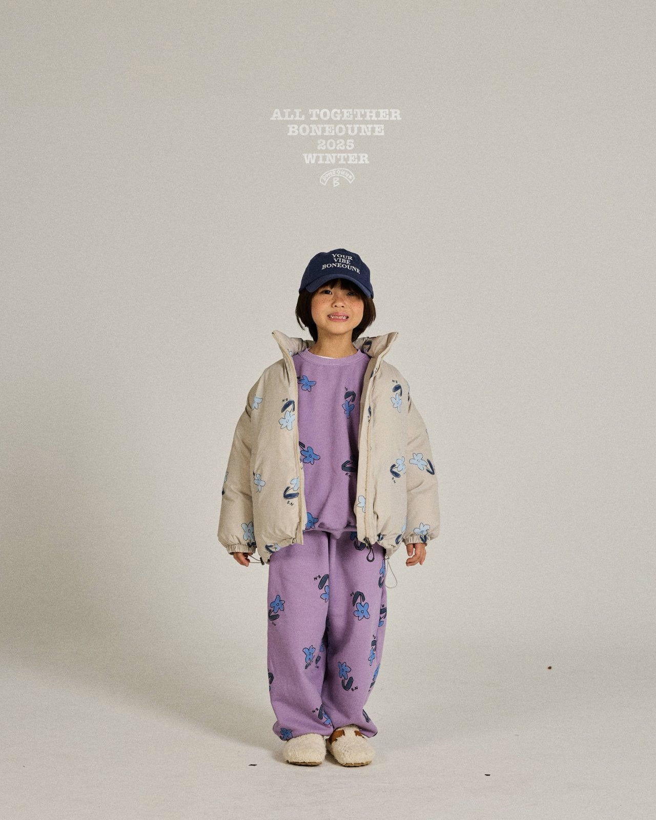 《予約》Blue Flower Pig Man to Man / Boneoune